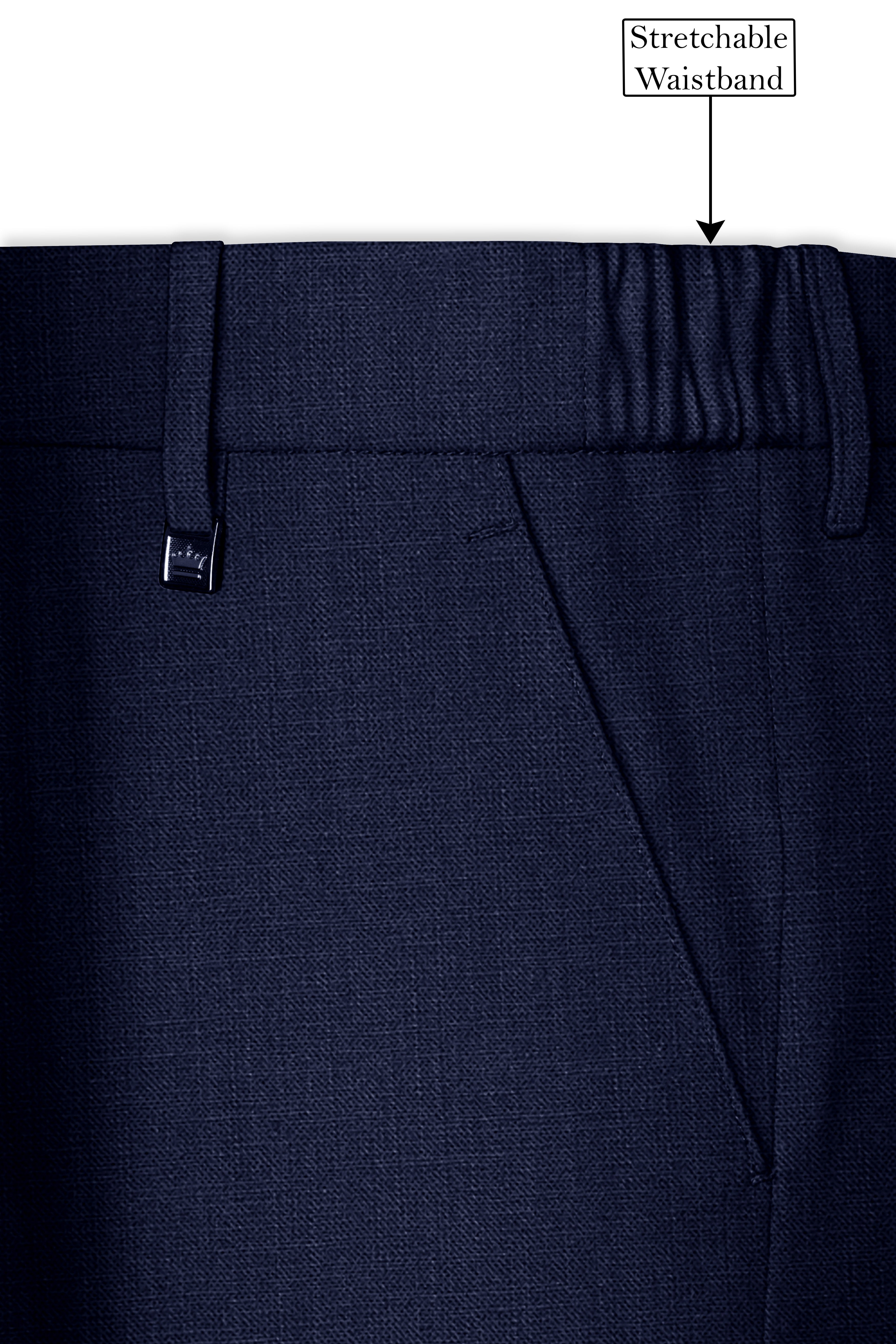 Azuriel-Firefly Blue Luxurious Linen Single Breasted Stretchable traveler Suit