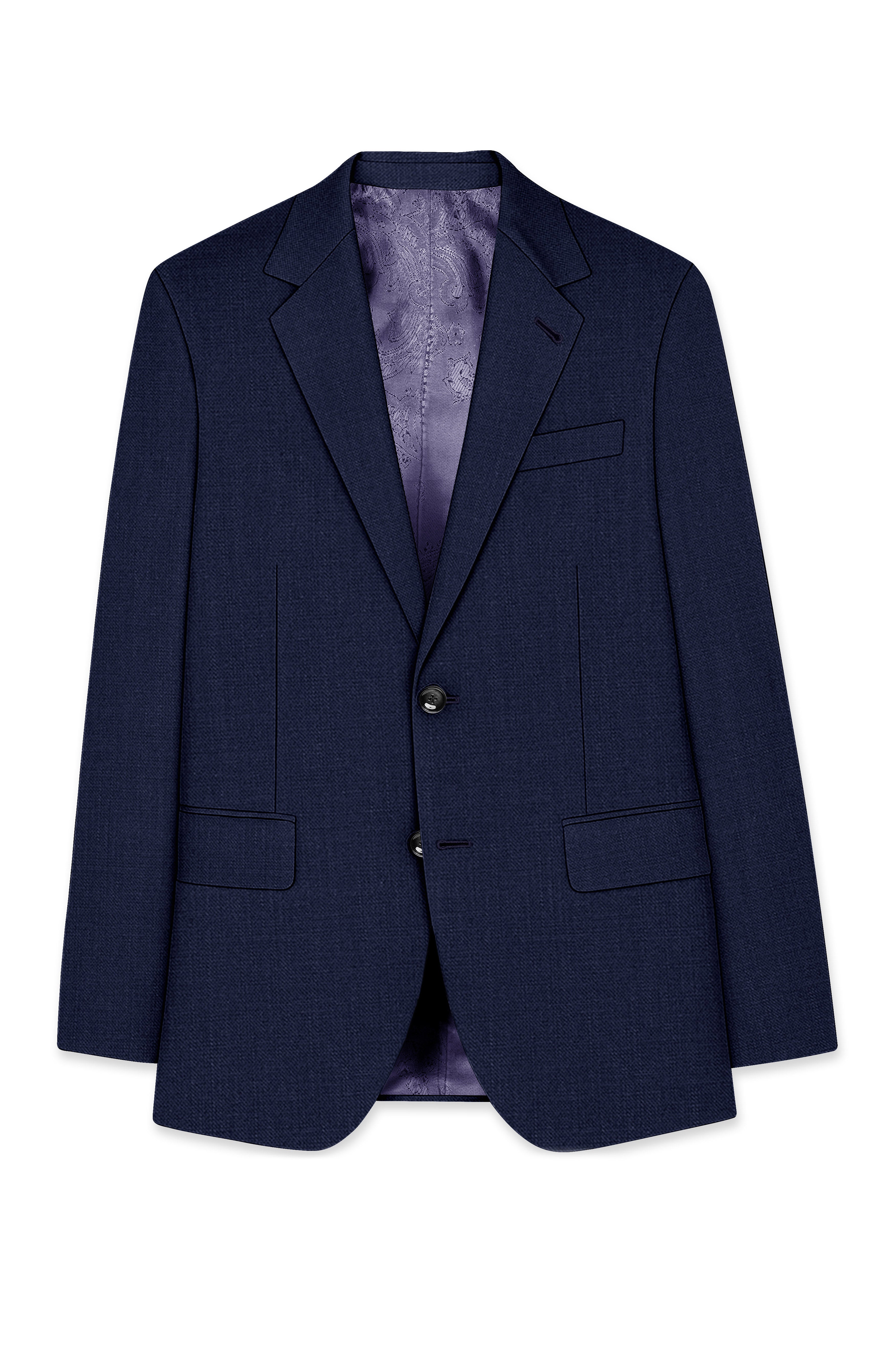 Azuriel-Firefly Blue Luxurious Linen Single Breasted Stretchable traveler Suit