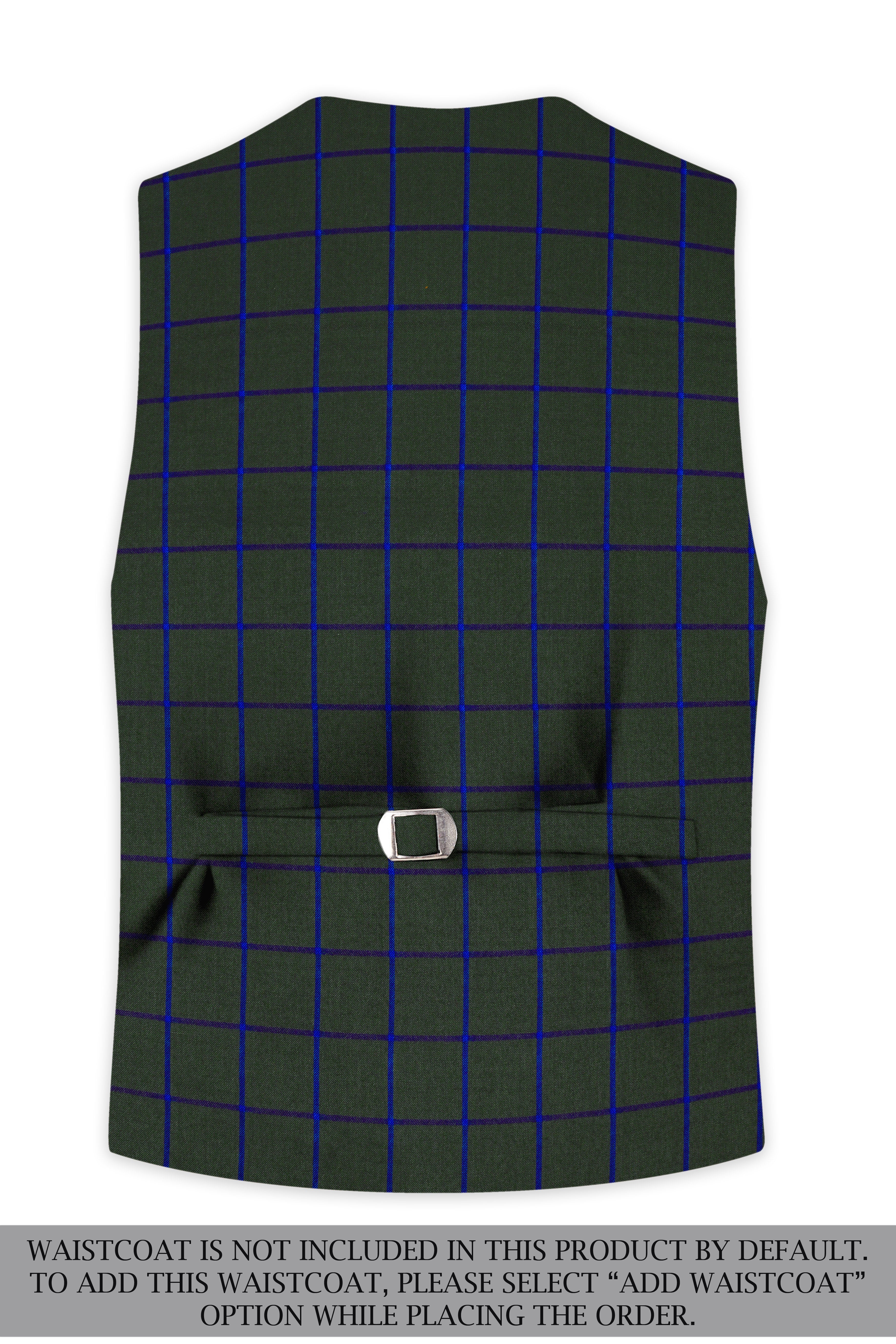 Virenzor-Thunder Green Windowpane Wool Rich Single Breasted Suit
