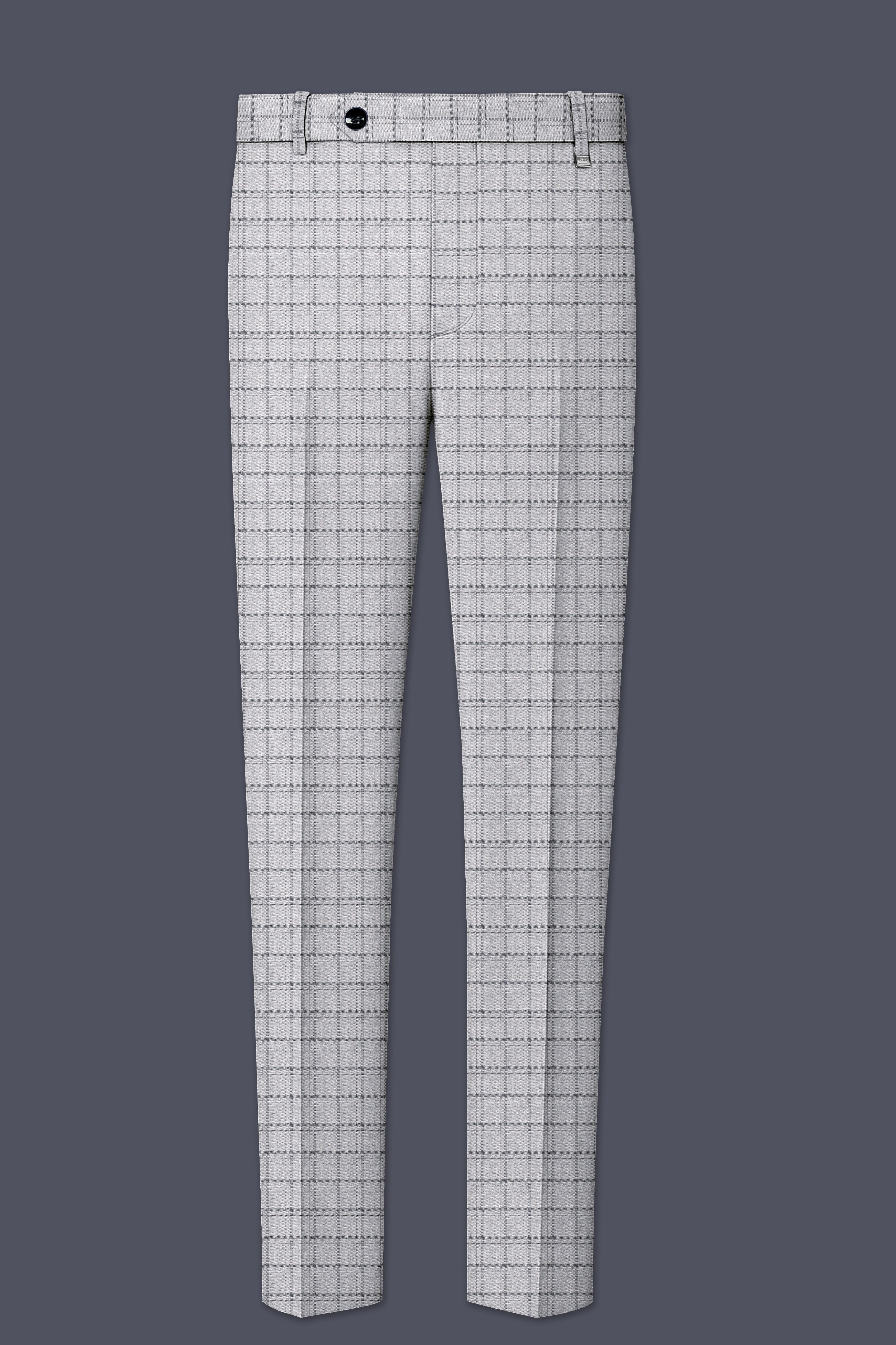 Cinerro-Mercury Gray Plaid Wool Rich Single Breasted Suit