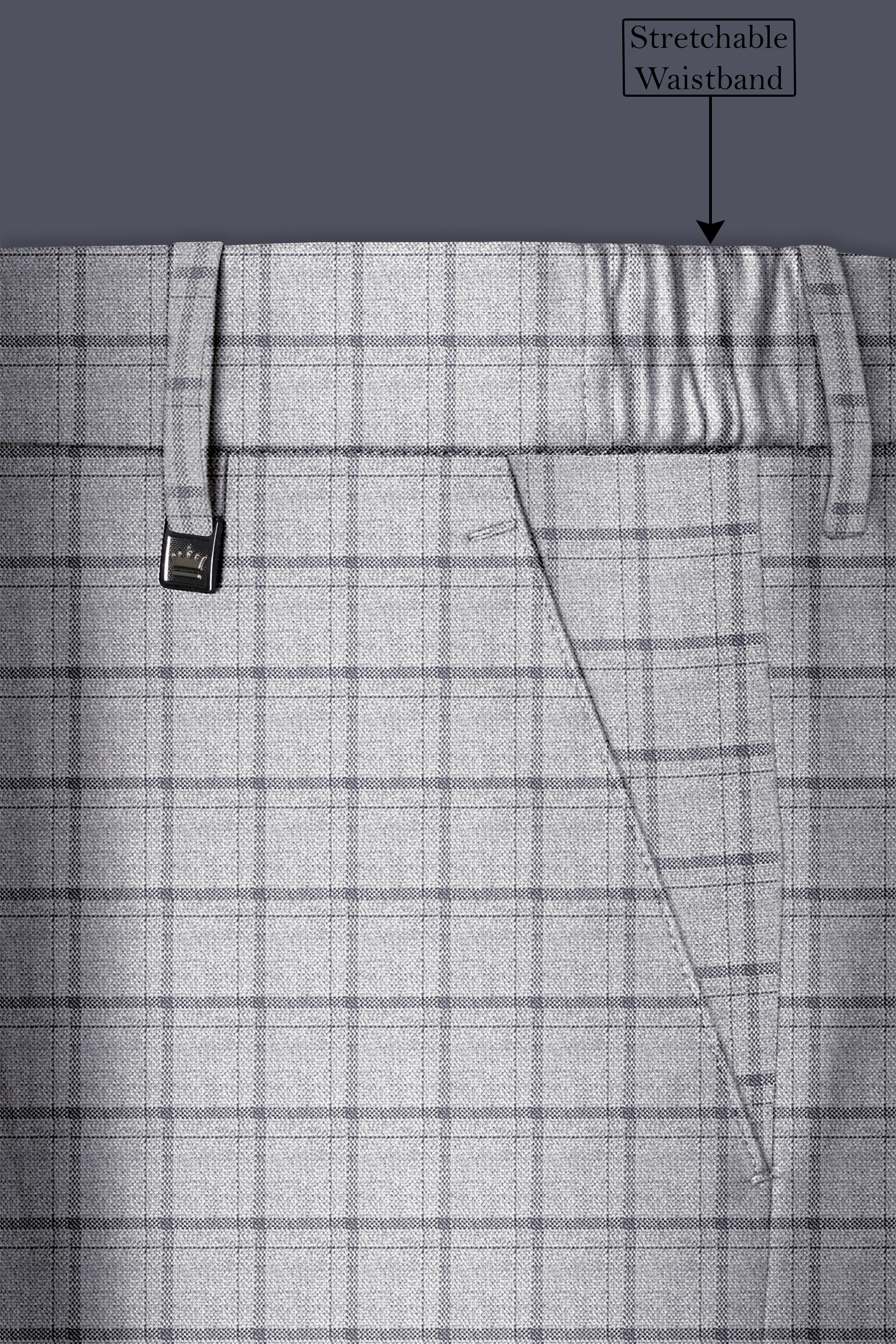 Cinerro-Mercury Gray Plaid Wool Rich Single Breasted Suit
