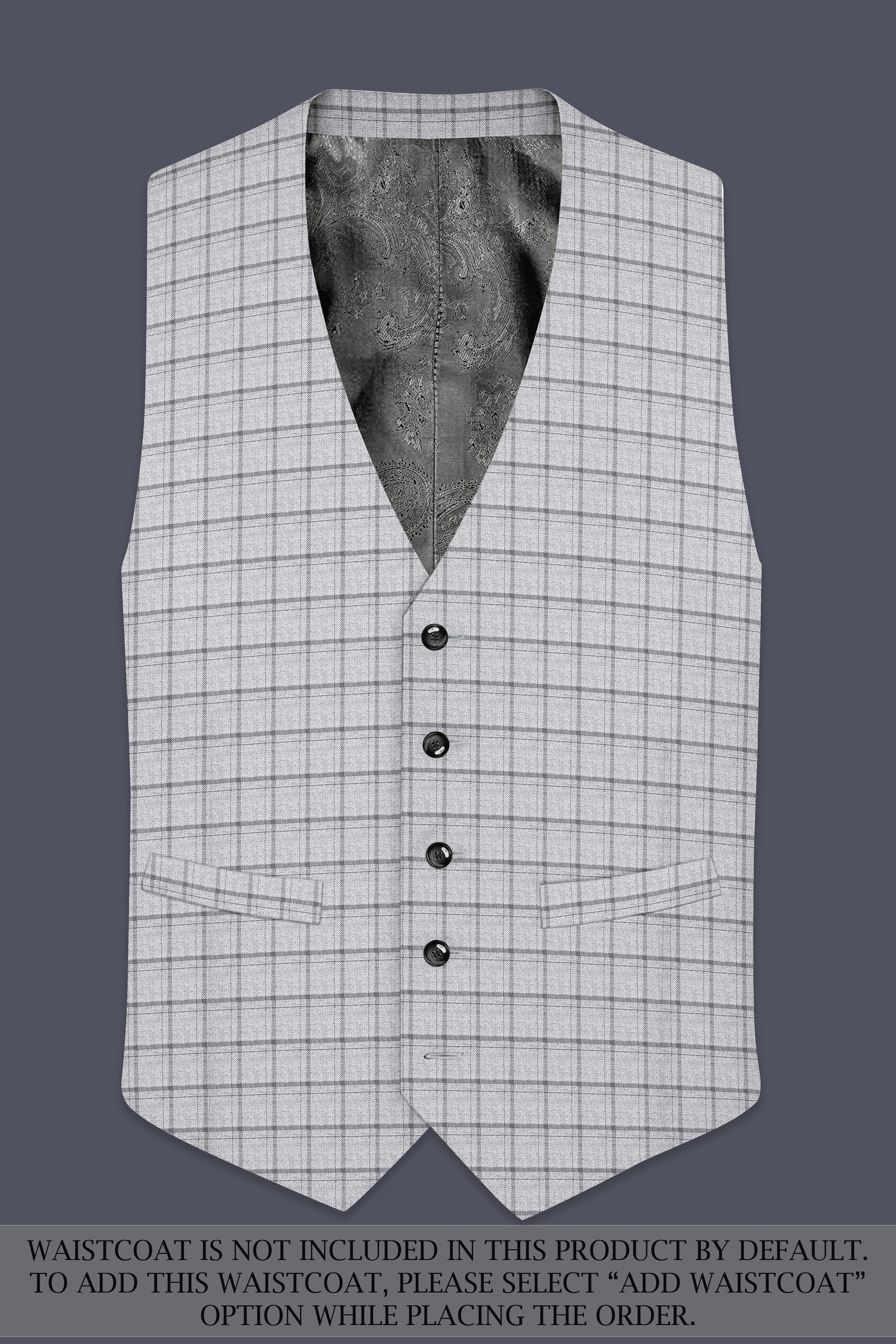 Cinerro-Mercury Gray Plaid Wool Rich Single Breasted Suit