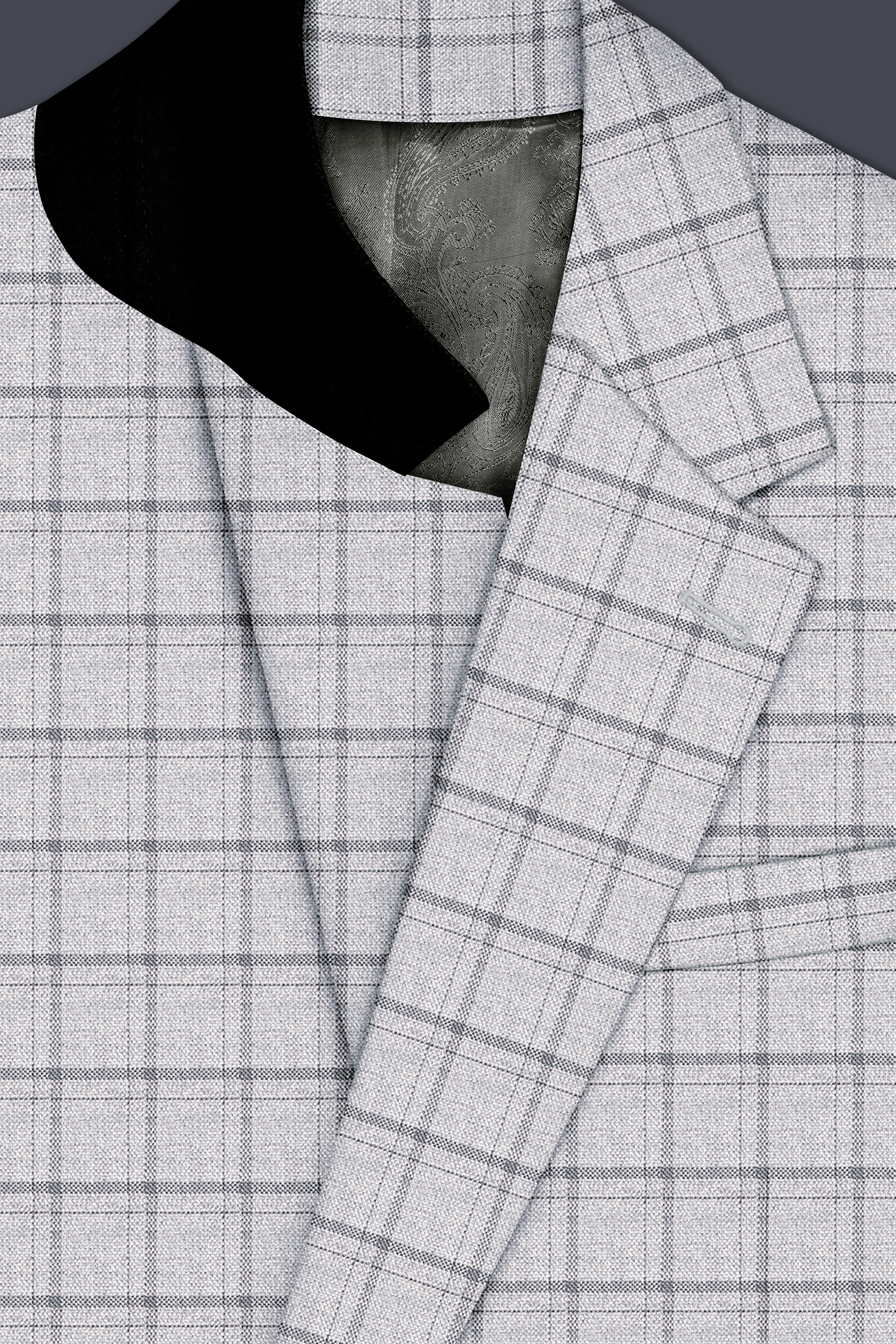 Cinerro-Mercury Gray Plaid Wool Rich Single Breasted Suit