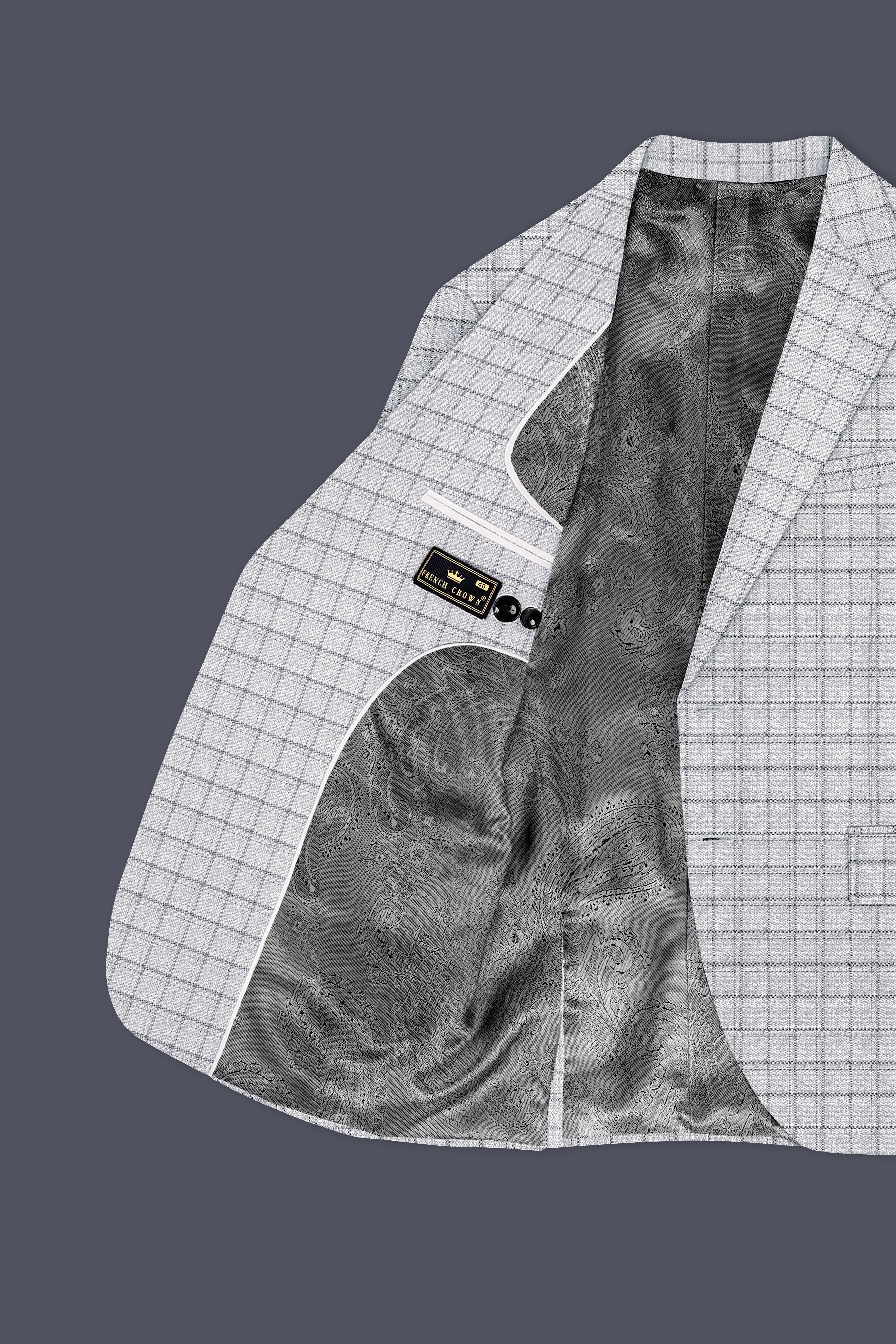 Cinerro-Mercury Gray Plaid Wool Rich Single Breasted Suit