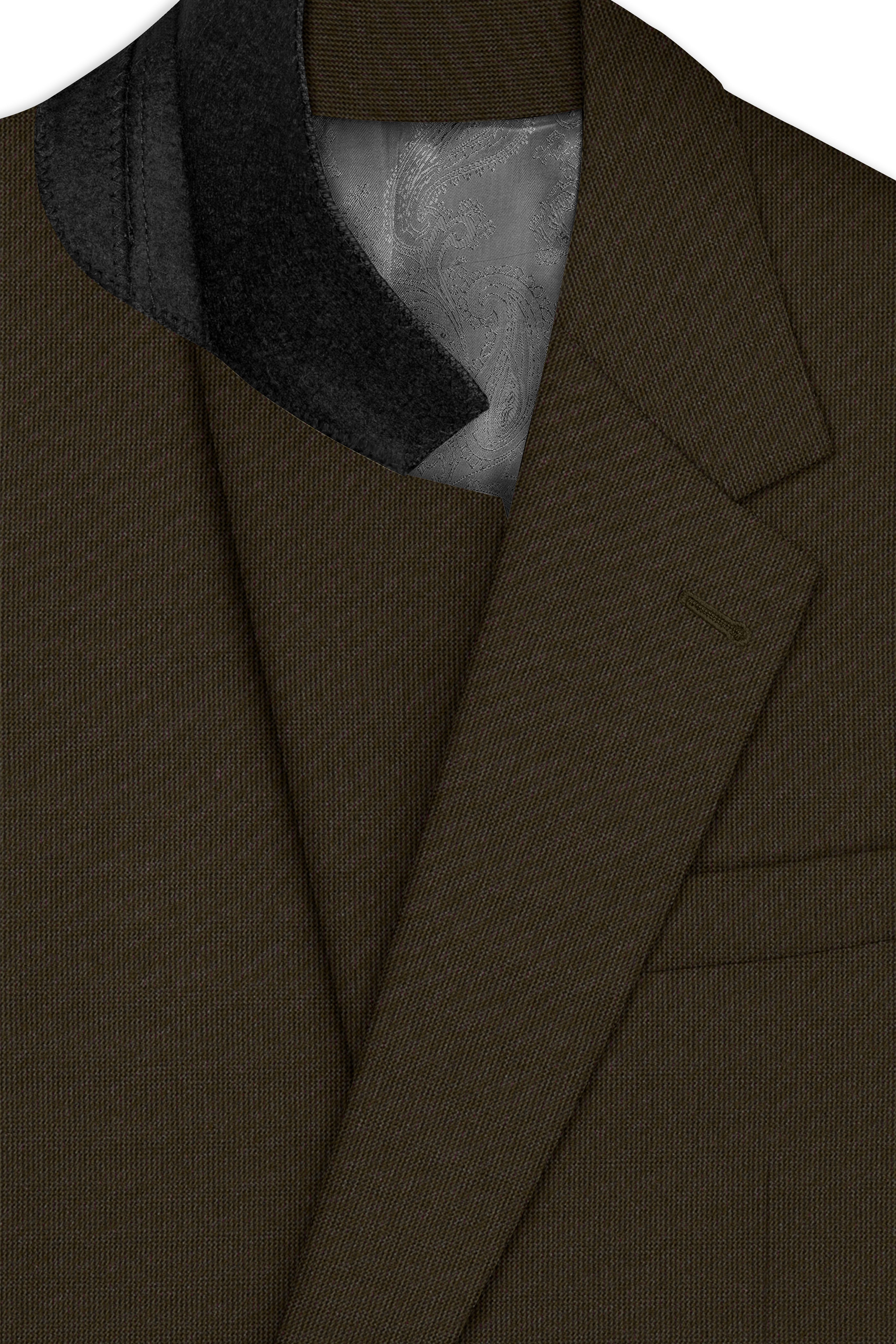 Terravo-Eternity Brown Textured Wool Rich Single Breasted Suit
