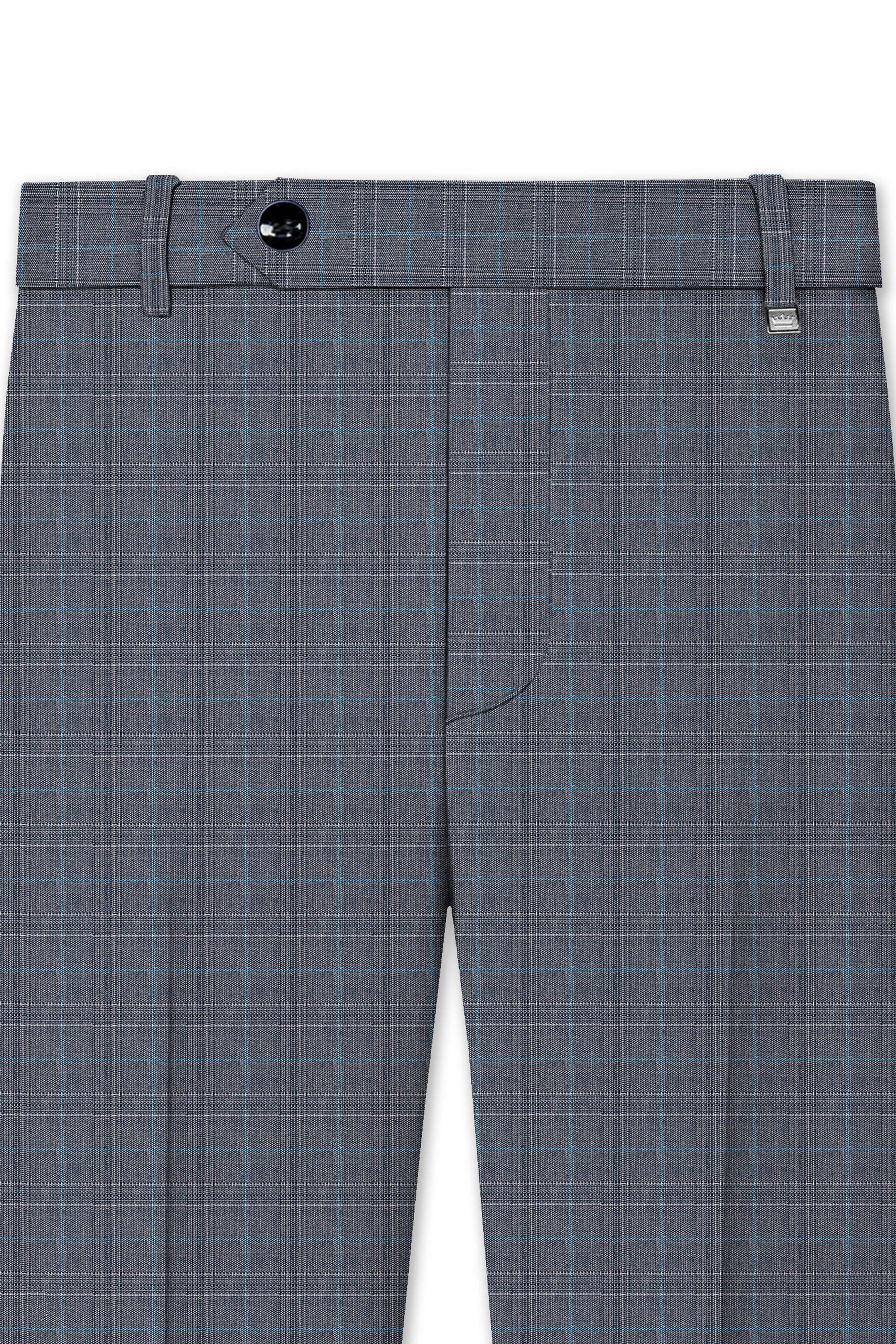 Plaivoro-Scarpa Gray Plaid Cotton Double Breasted Suit