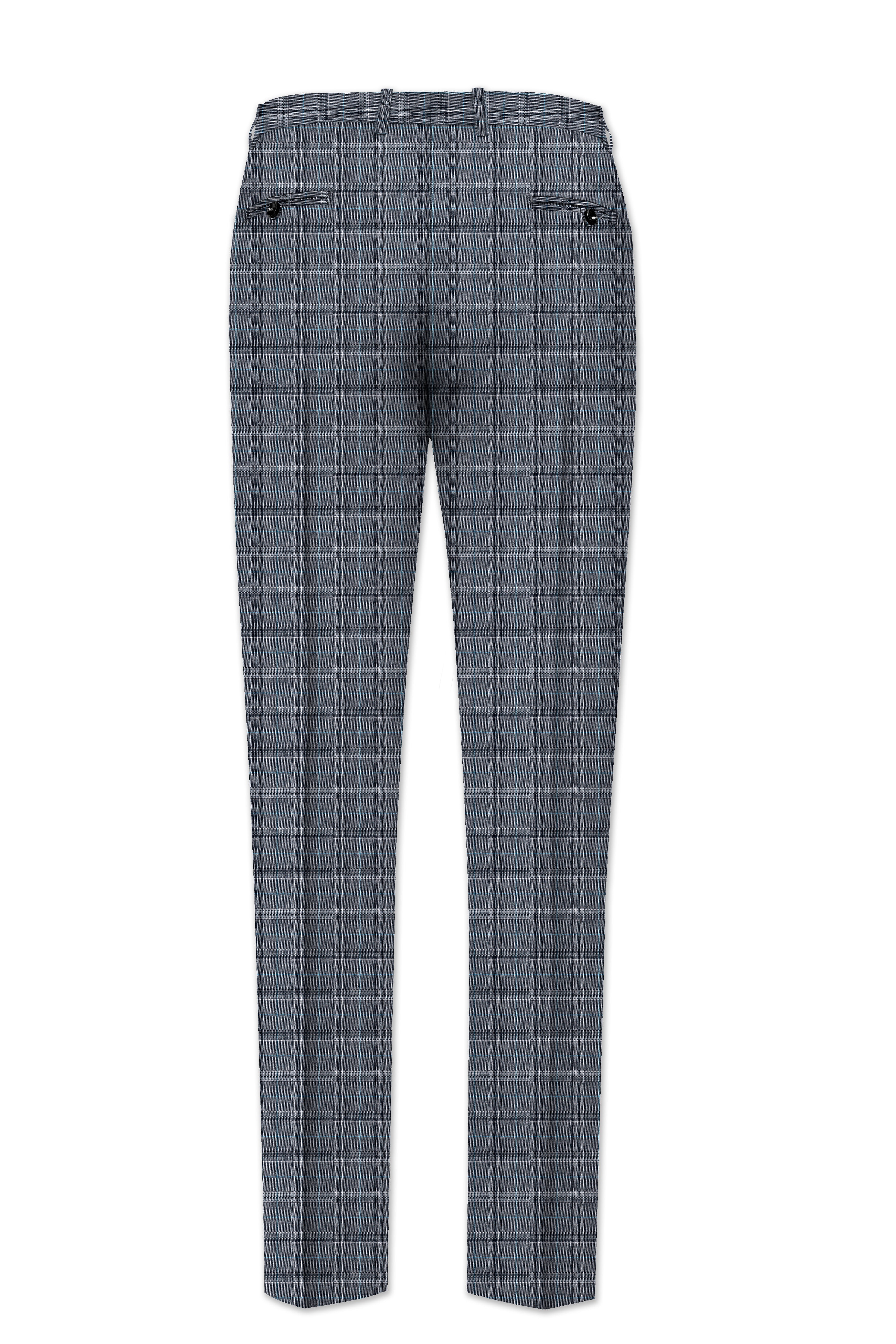 Plaivoro-Scarpa Gray Plaid Cotton Double Breasted Suit