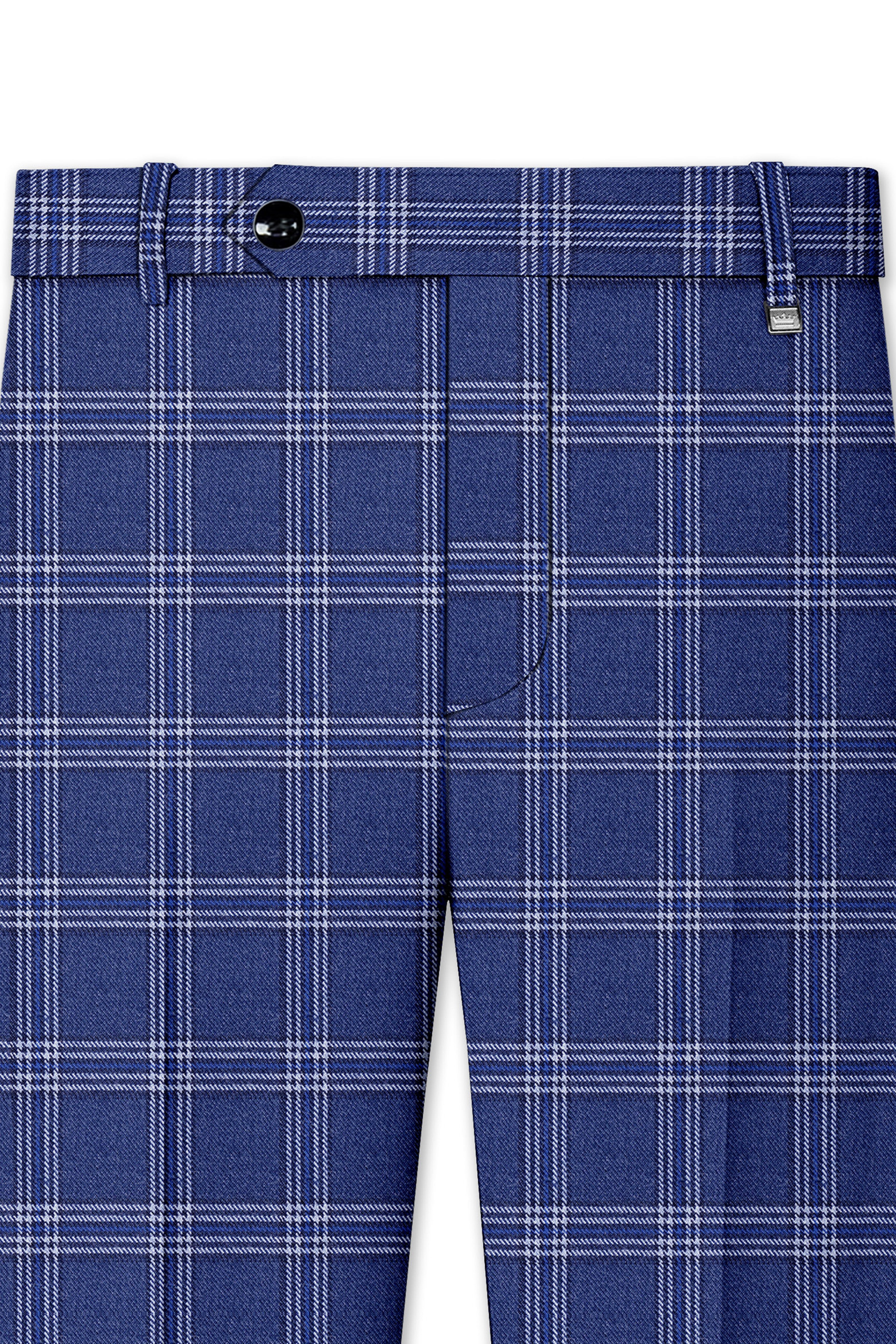 Azzivon-Biscay Blue Plaid Tweed Single Breasted Suit