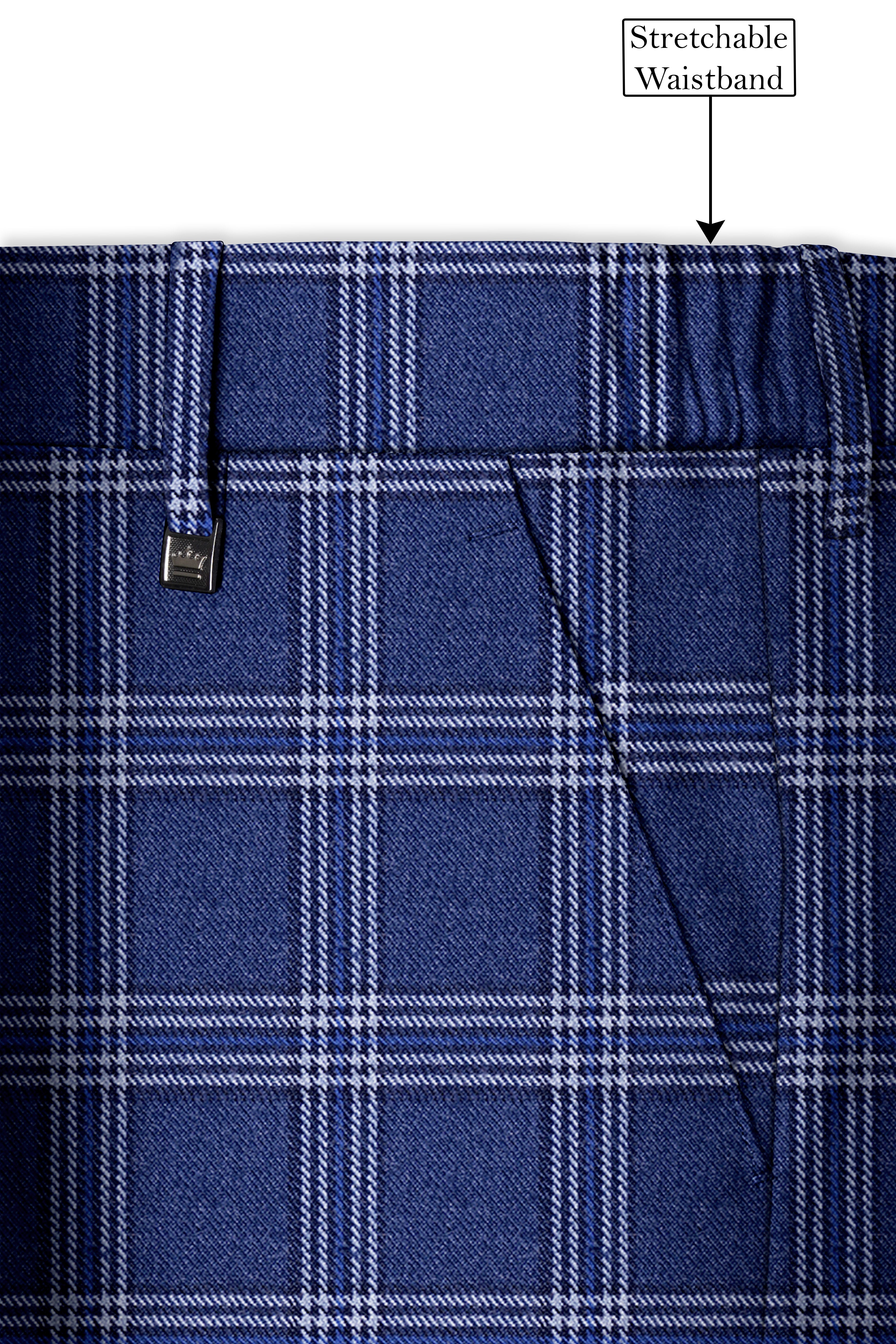 Azzivon-Biscay Blue Plaid Tweed Single Breasted Suit