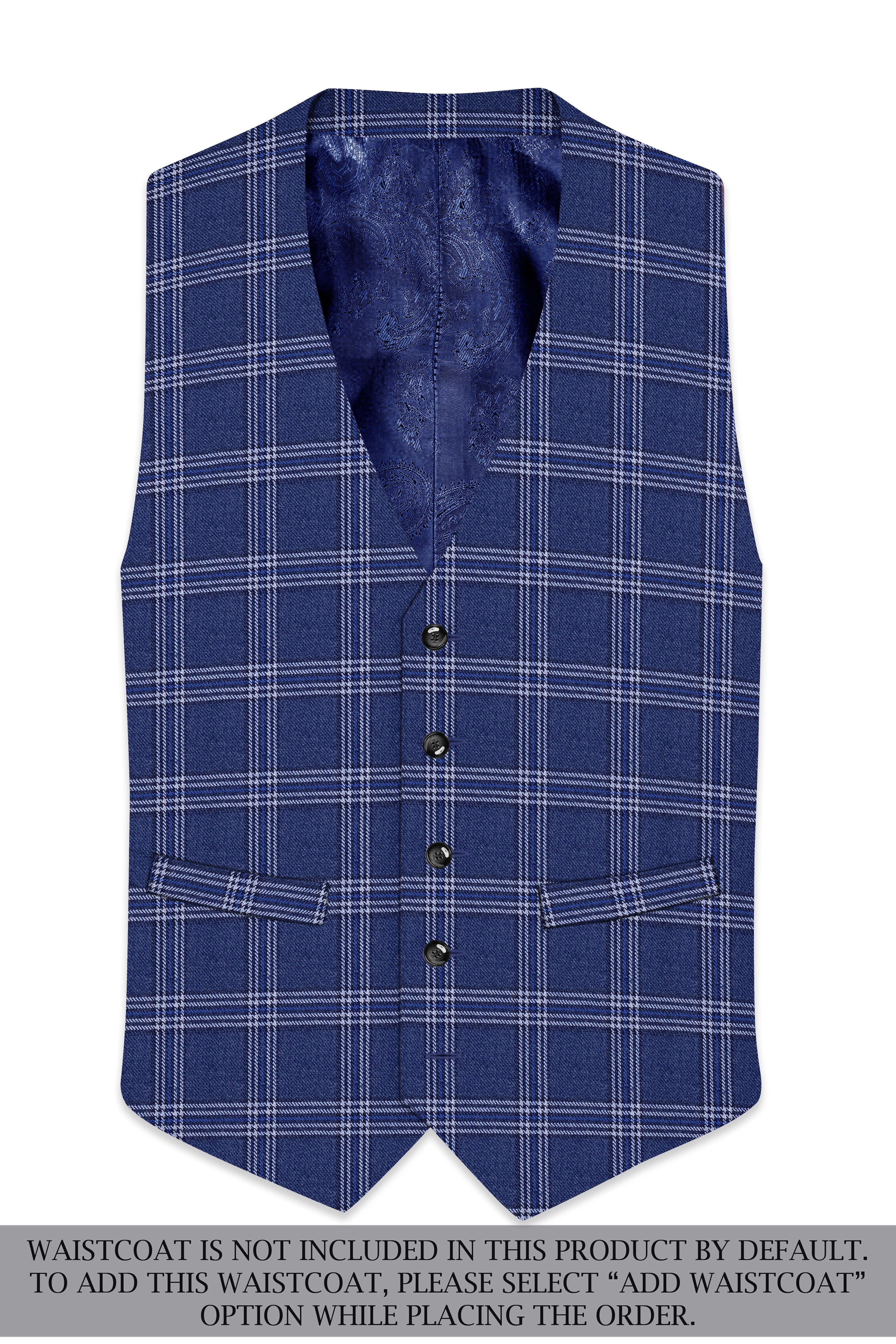 Azzivon-Biscay Blue Plaid Tweed Single Breasted Suit
