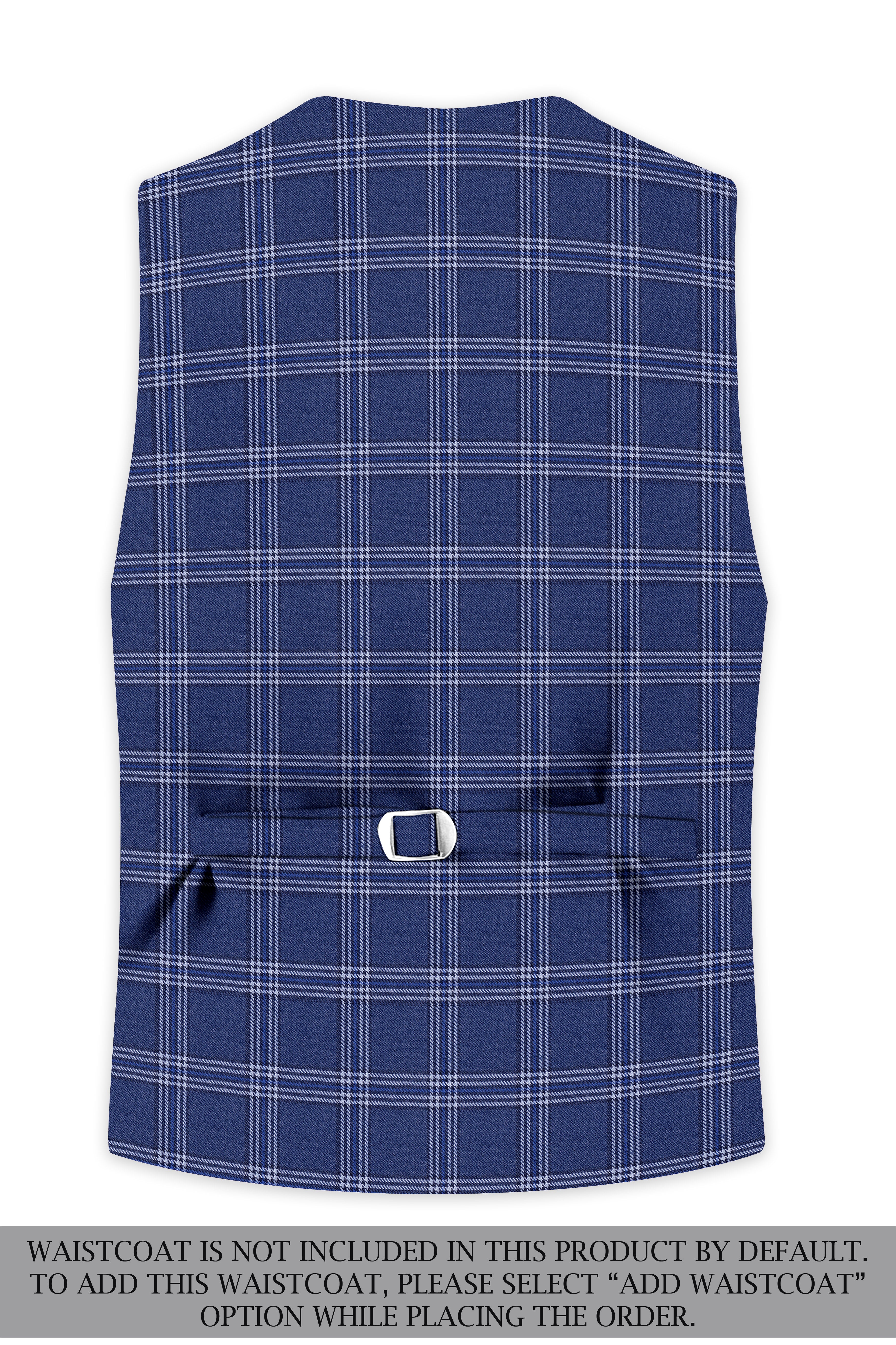 Azzivon-Biscay Blue Plaid Tweed Single Breasted Suit
