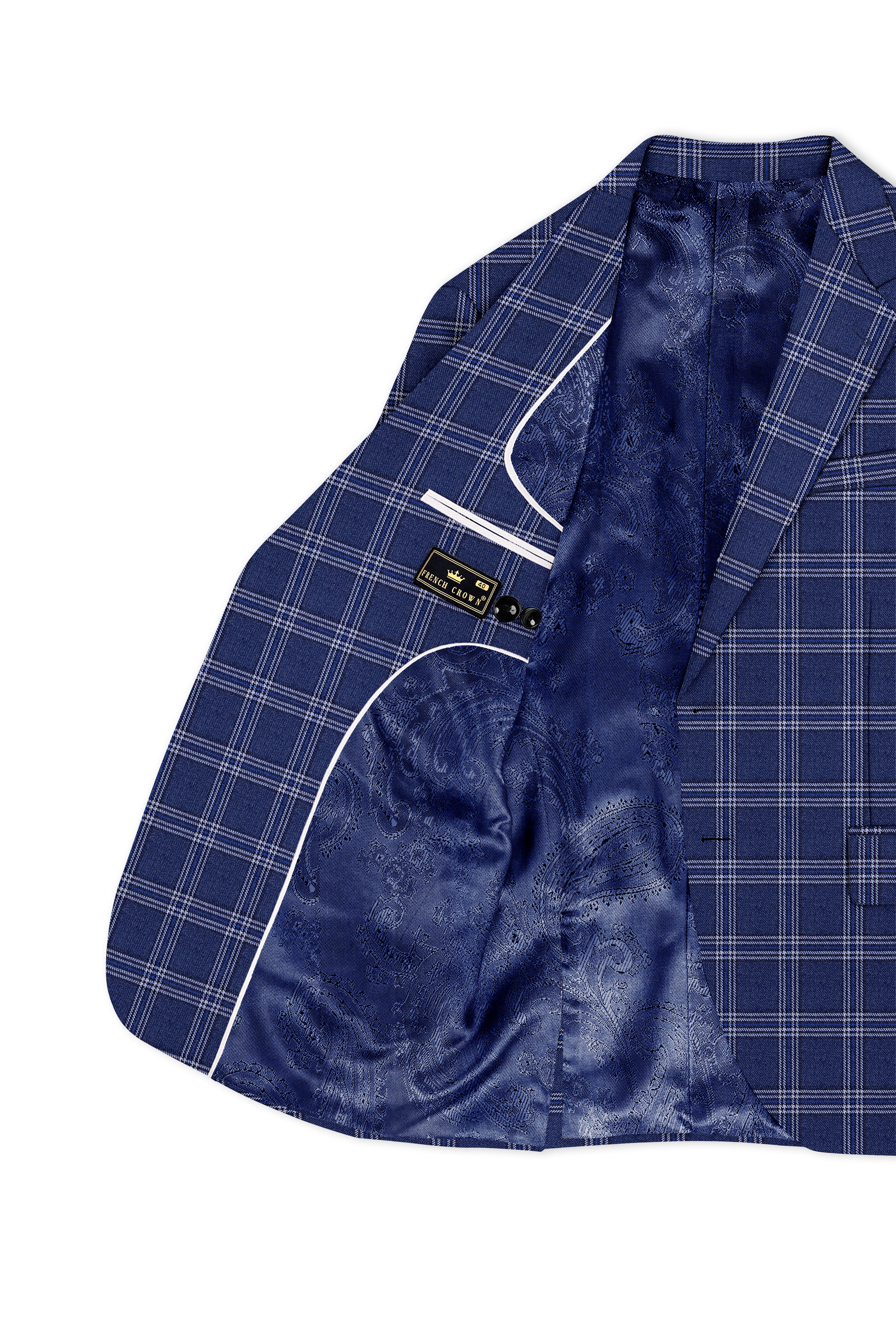 Azzivon-Biscay Blue Plaid Tweed Single Breasted Suit