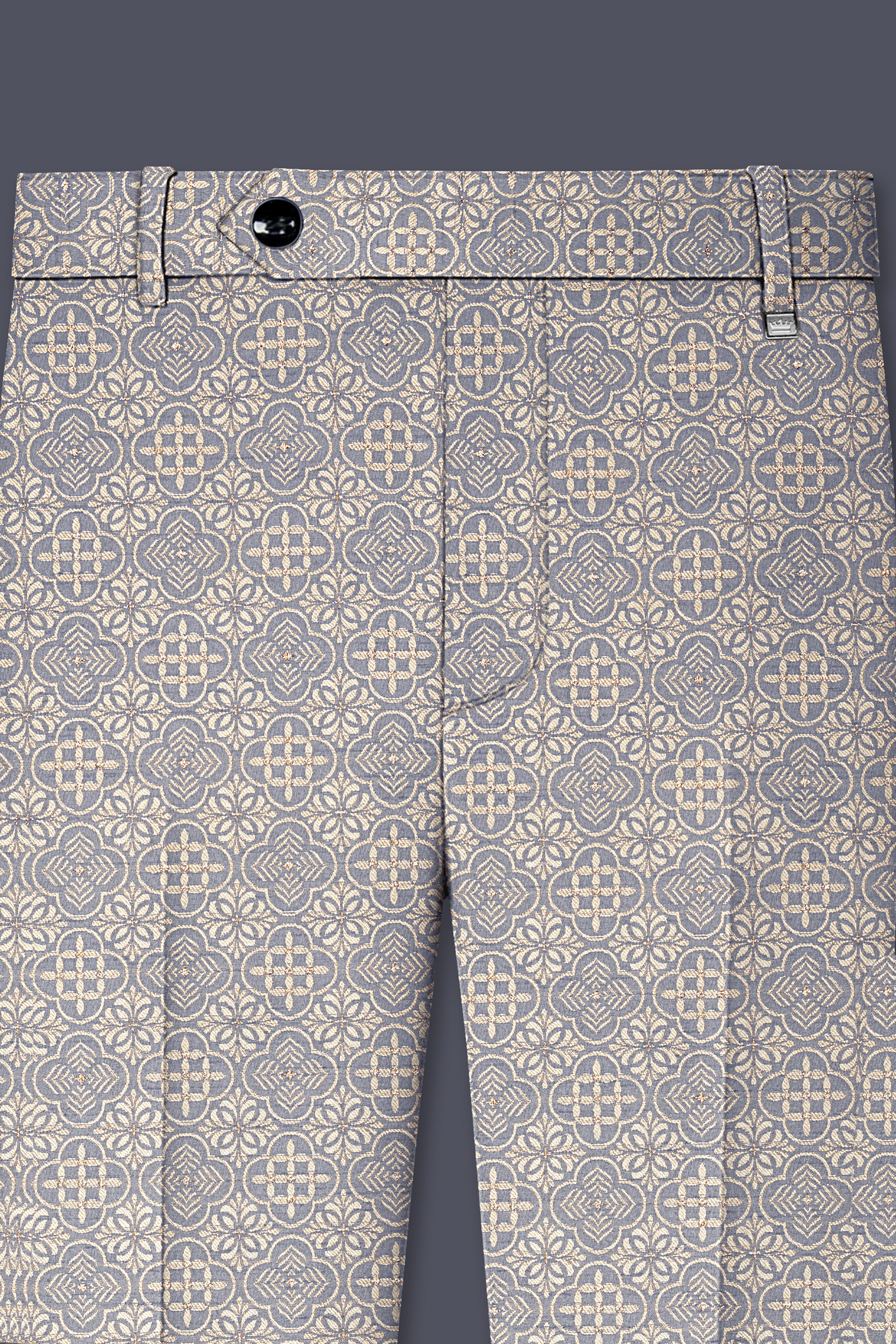 Azuroque-Somke Gray and Desert Jacquard Textured Designer Tuxedo Suit