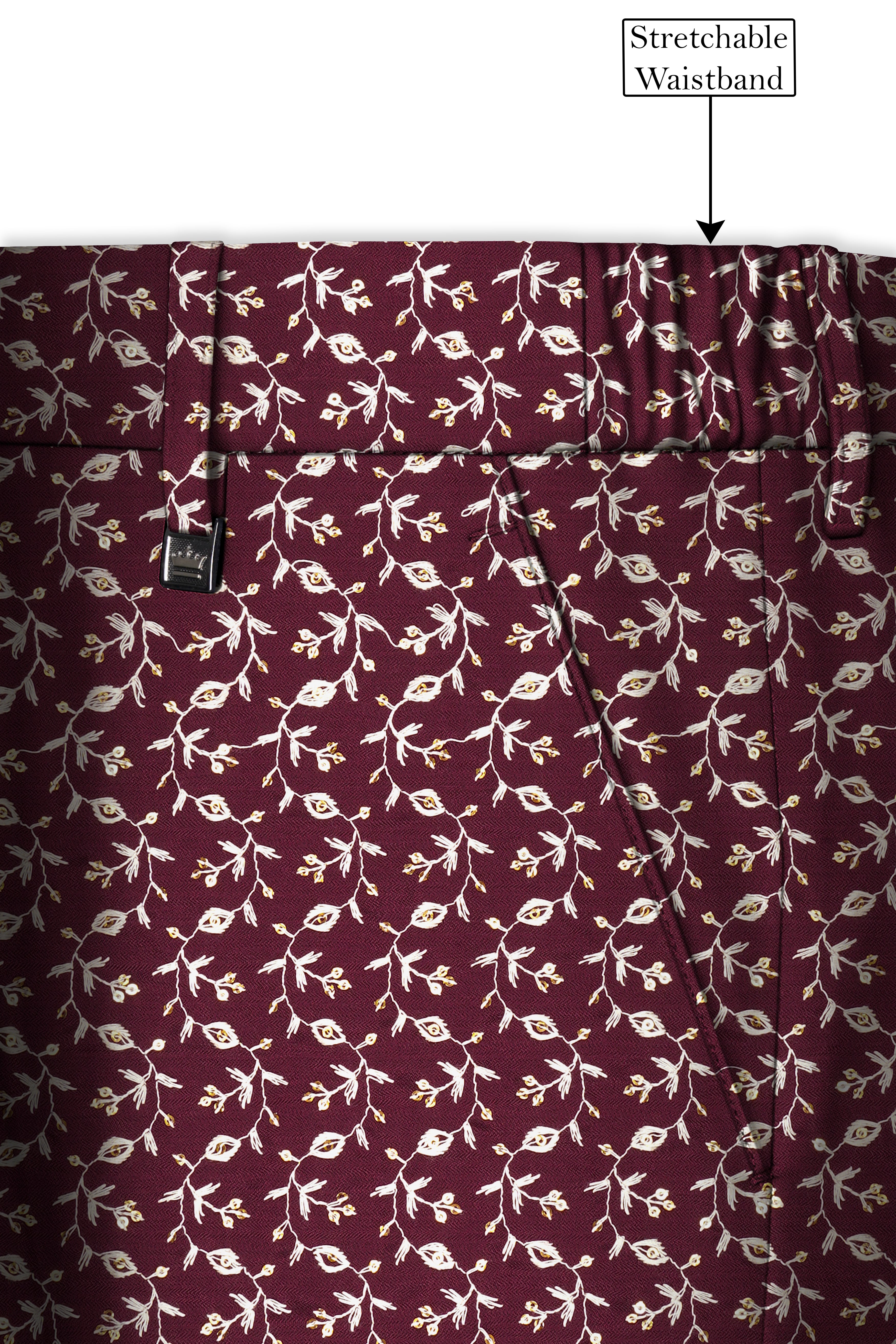 Rosencia-Mulberry Maroon Viscose Ditsy Embroidered With Tikki Work Designer Tuxedo Suit