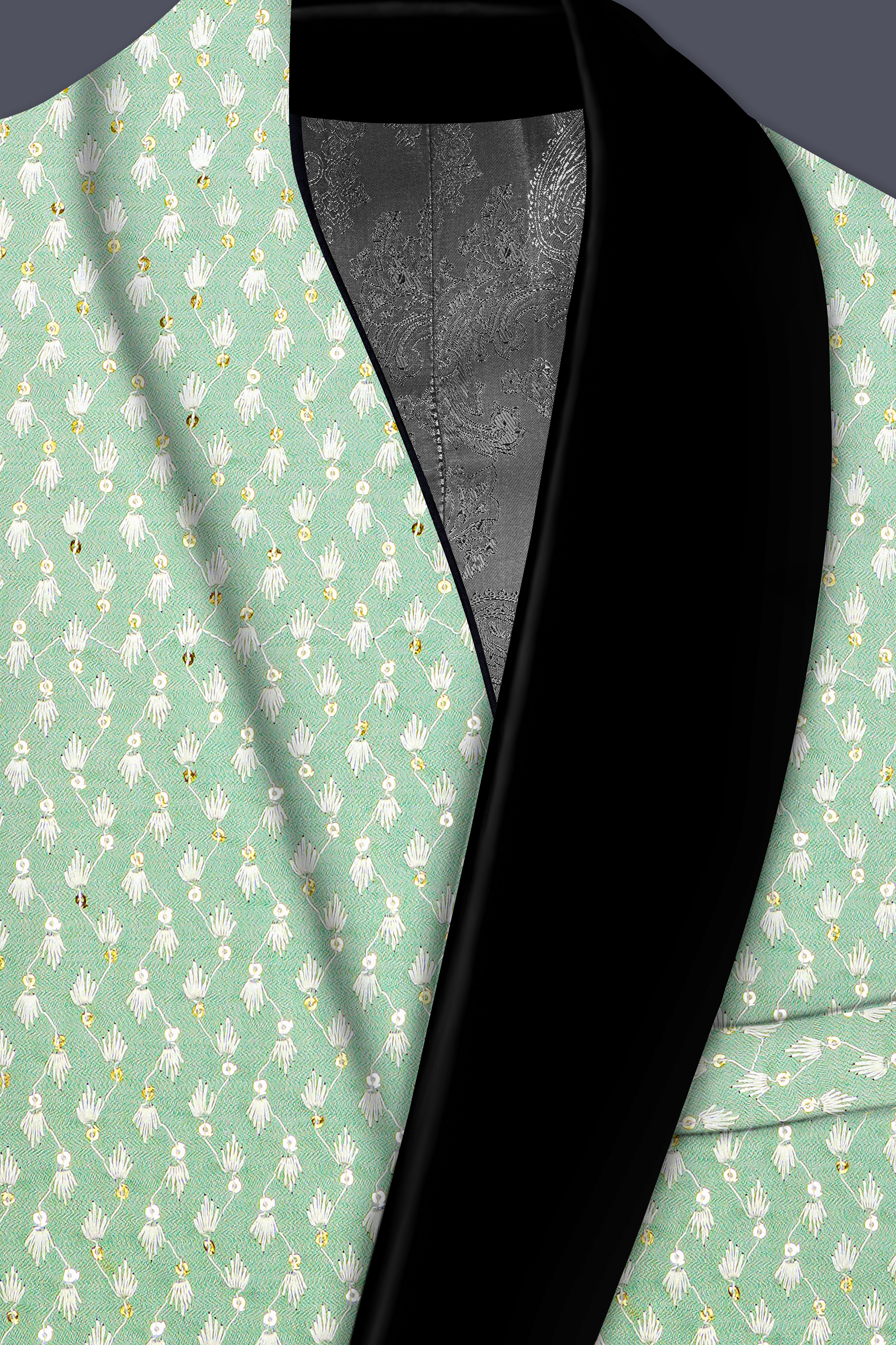 Veressa-Tasman Green Embroidered Viscose Designer Tuxedo Suit