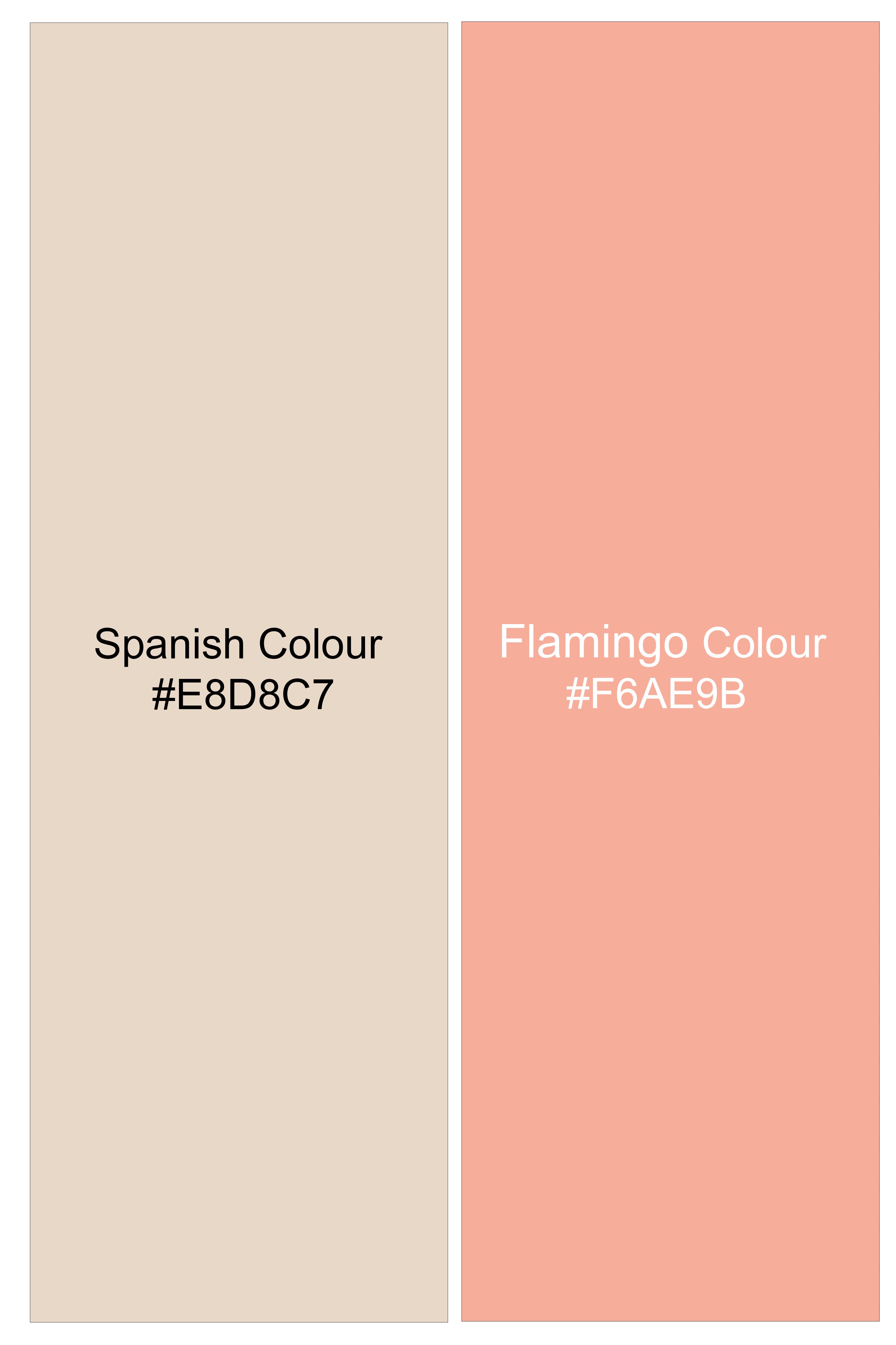 Aurevia-Spanish Cream and Flamingo Peach Thread and Sequin Embroidered Designer Suit