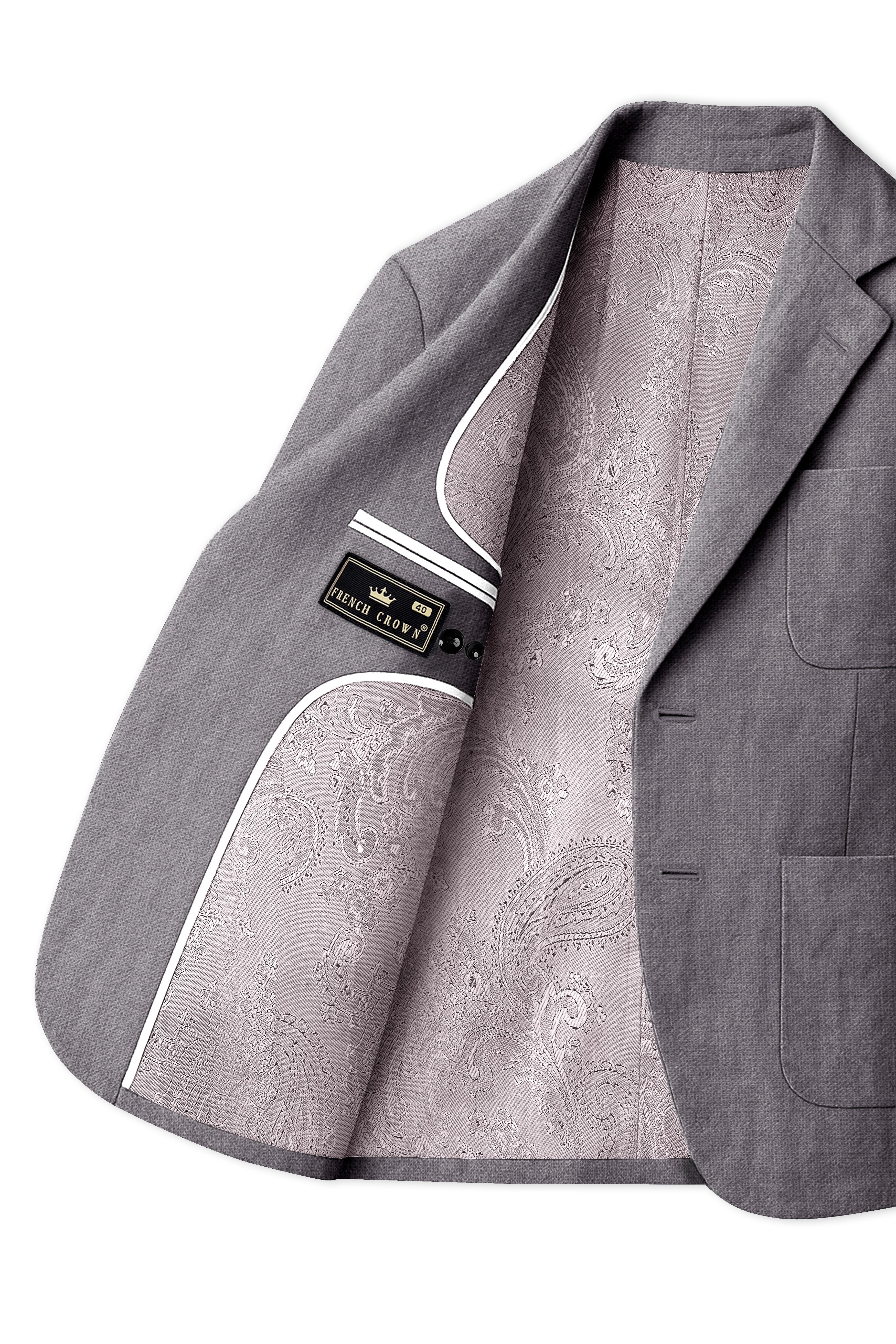 Cinerro-Monsoon Gray Luxurious Linen Single Breasted Sports Suit