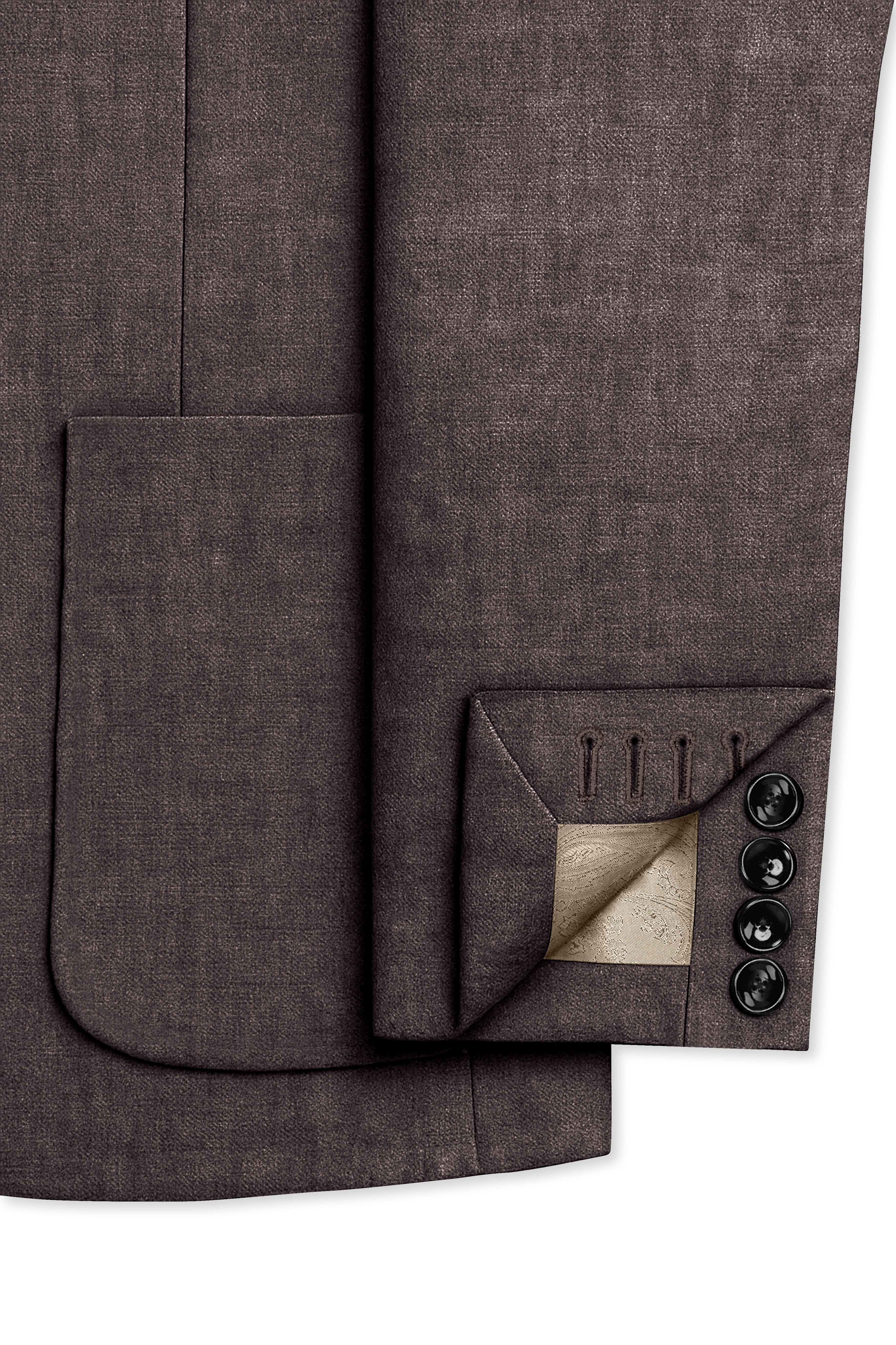 Terravo-Iridium Brown Luxurious Linen Single Breasted Sports Suit