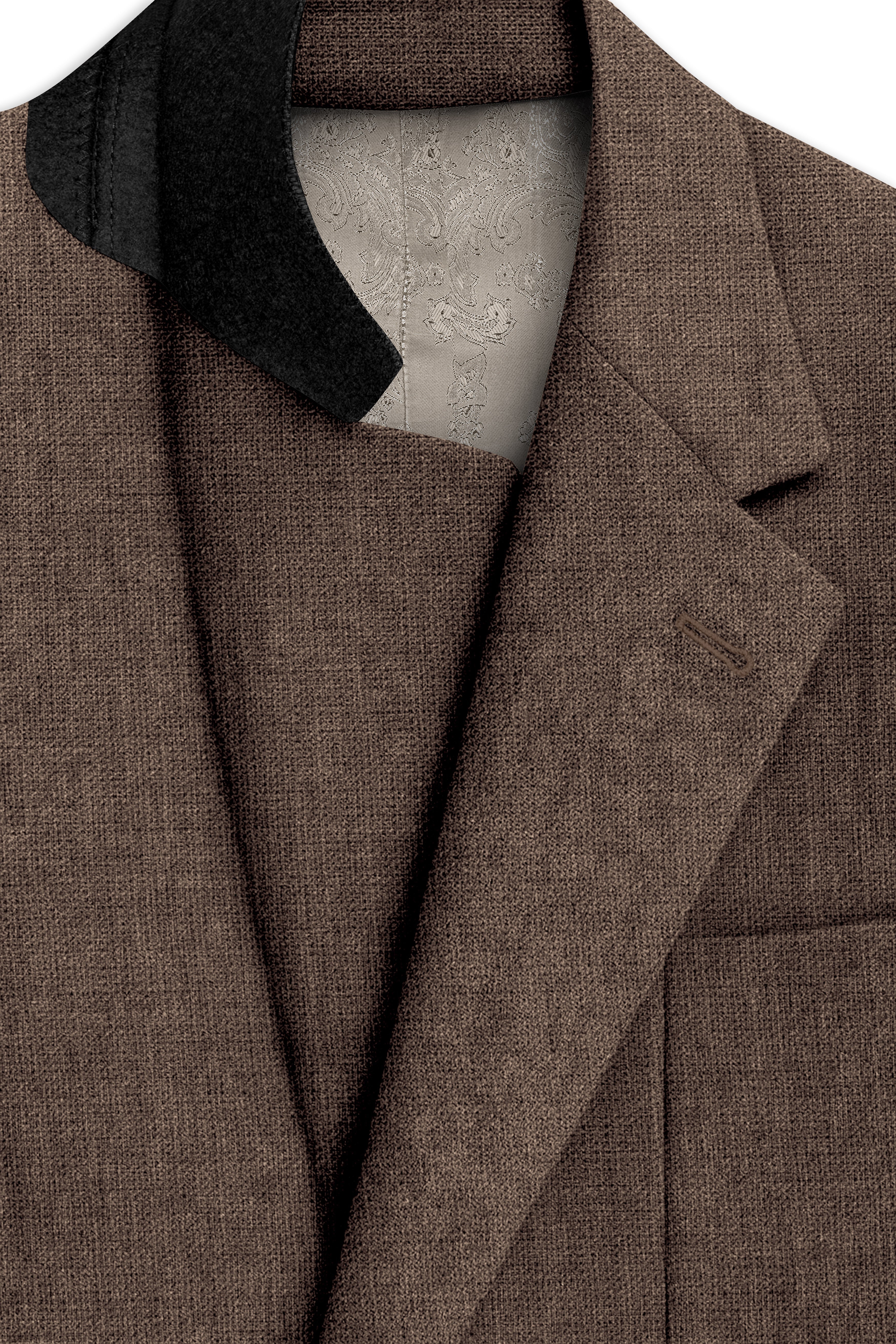 Velbrun-Kabul Brown Luxurious Linen Single Breasted Sports Suit