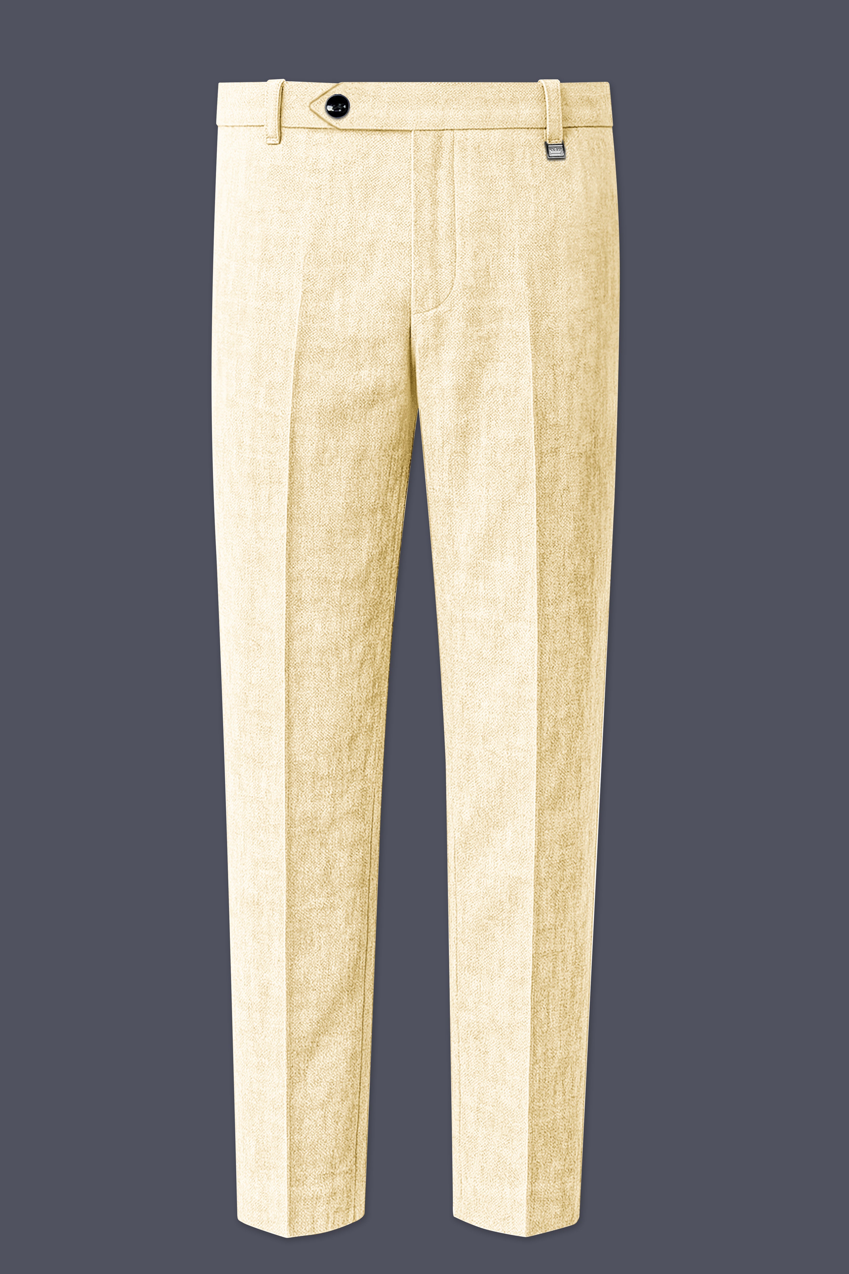 Crevano-Tequila Cream Luxurious Linen Single Breasted Sports Suit