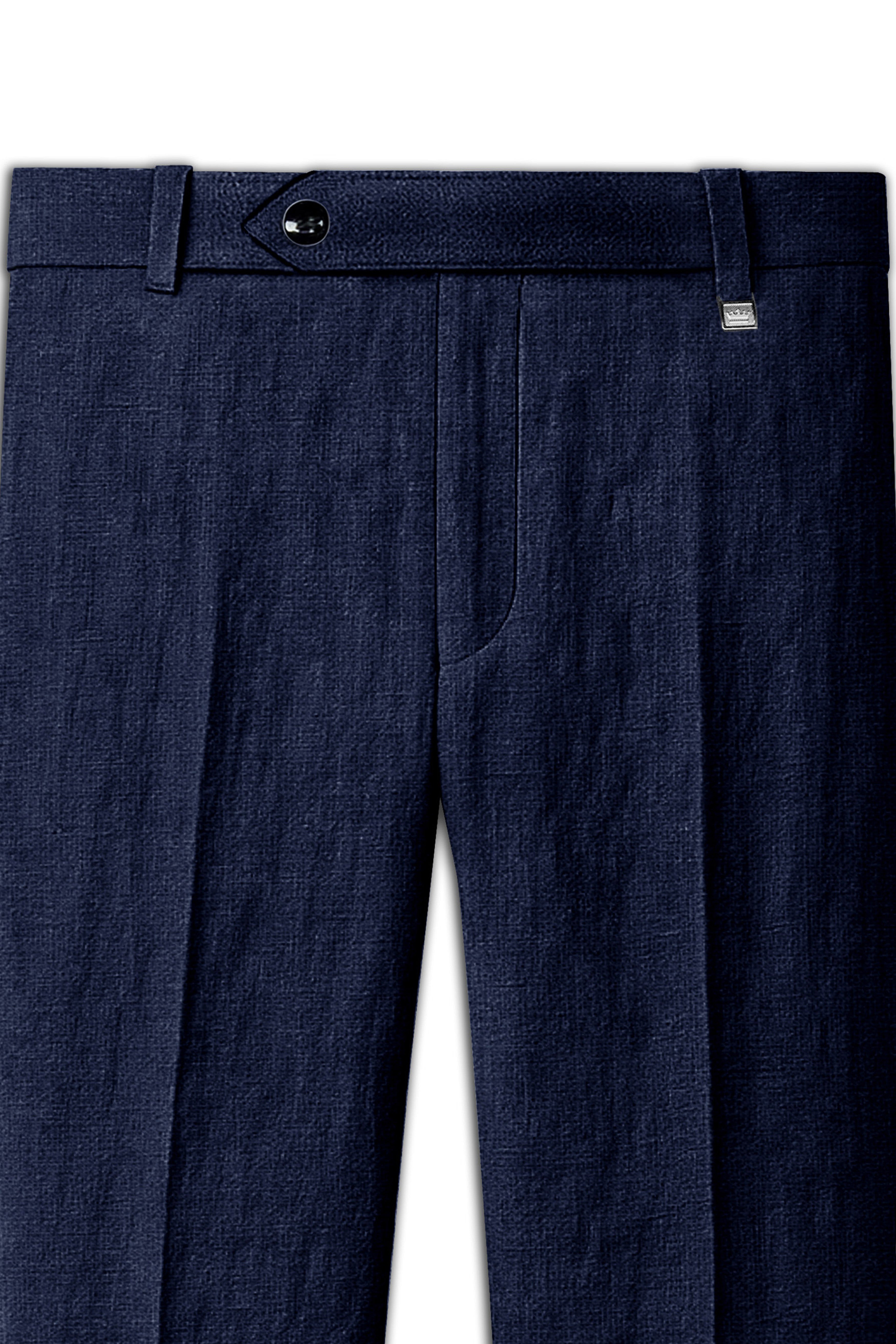 Azurven-Firefly Blue Luxurious Linen Single Breasted Sports Suit