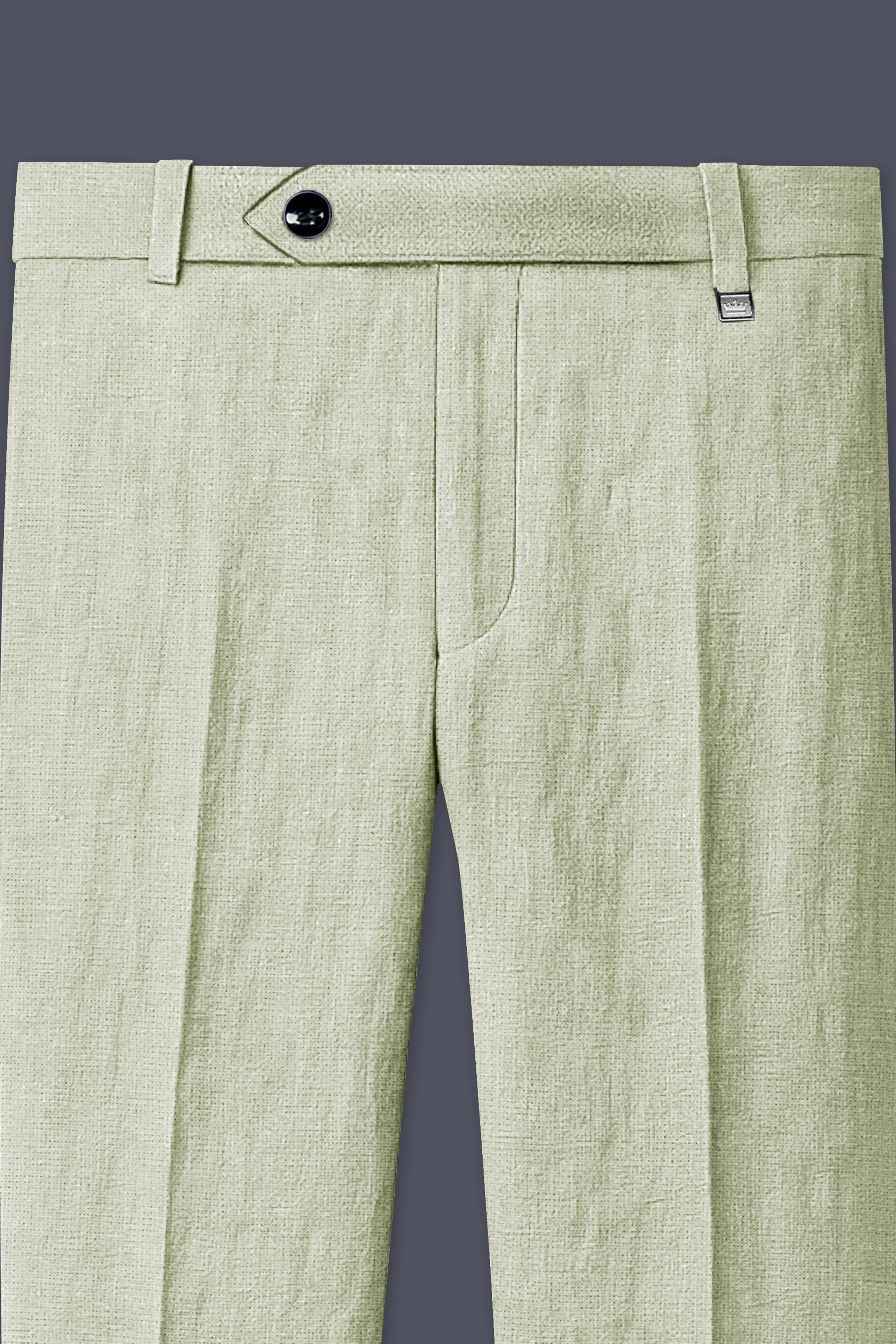 Virenza-Thistle Green Luxurious Linen Single Breasted Sports Suit
