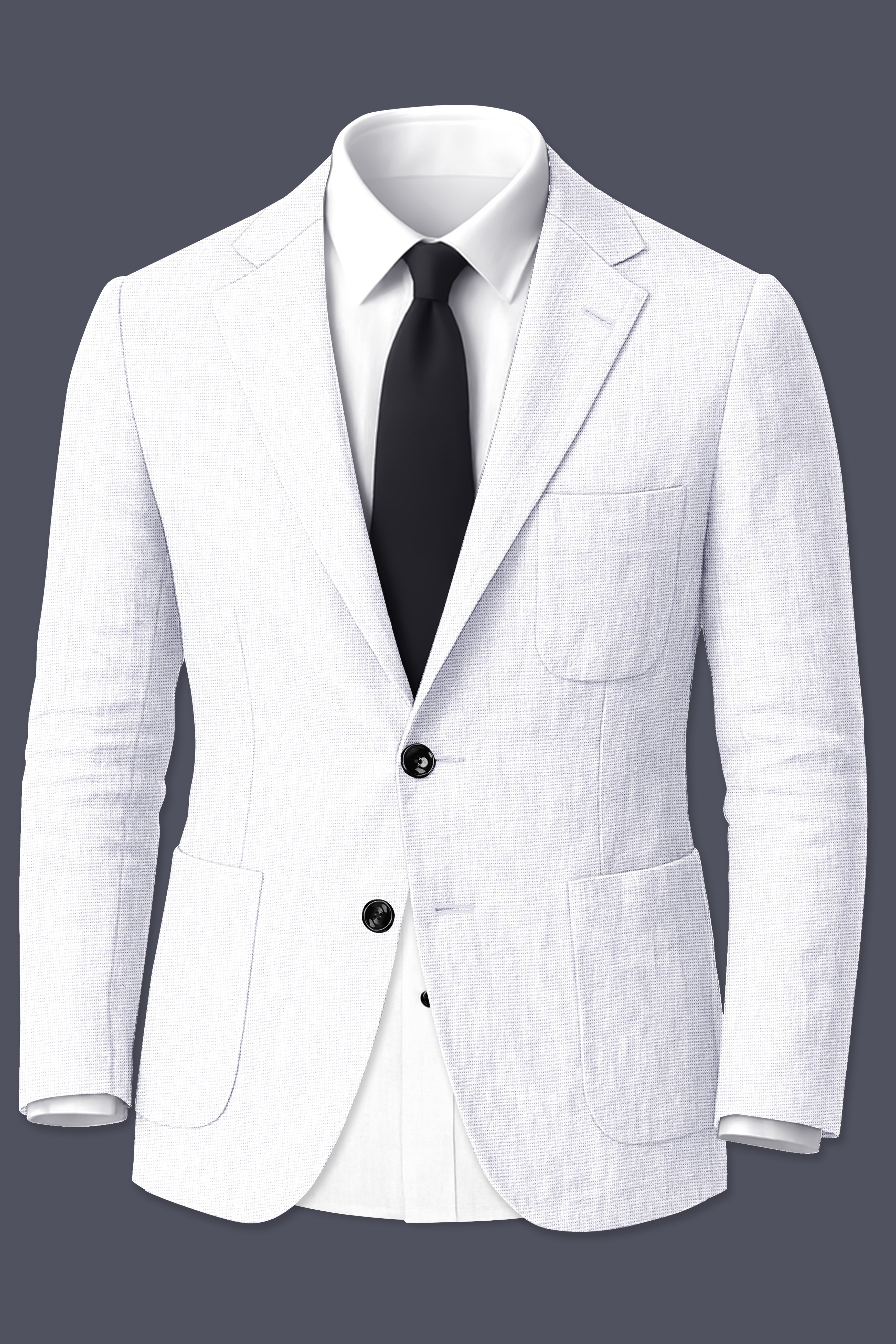 Alvesso-Bright White Luxurious Linen Single Breasted Stretchable traveler Suit