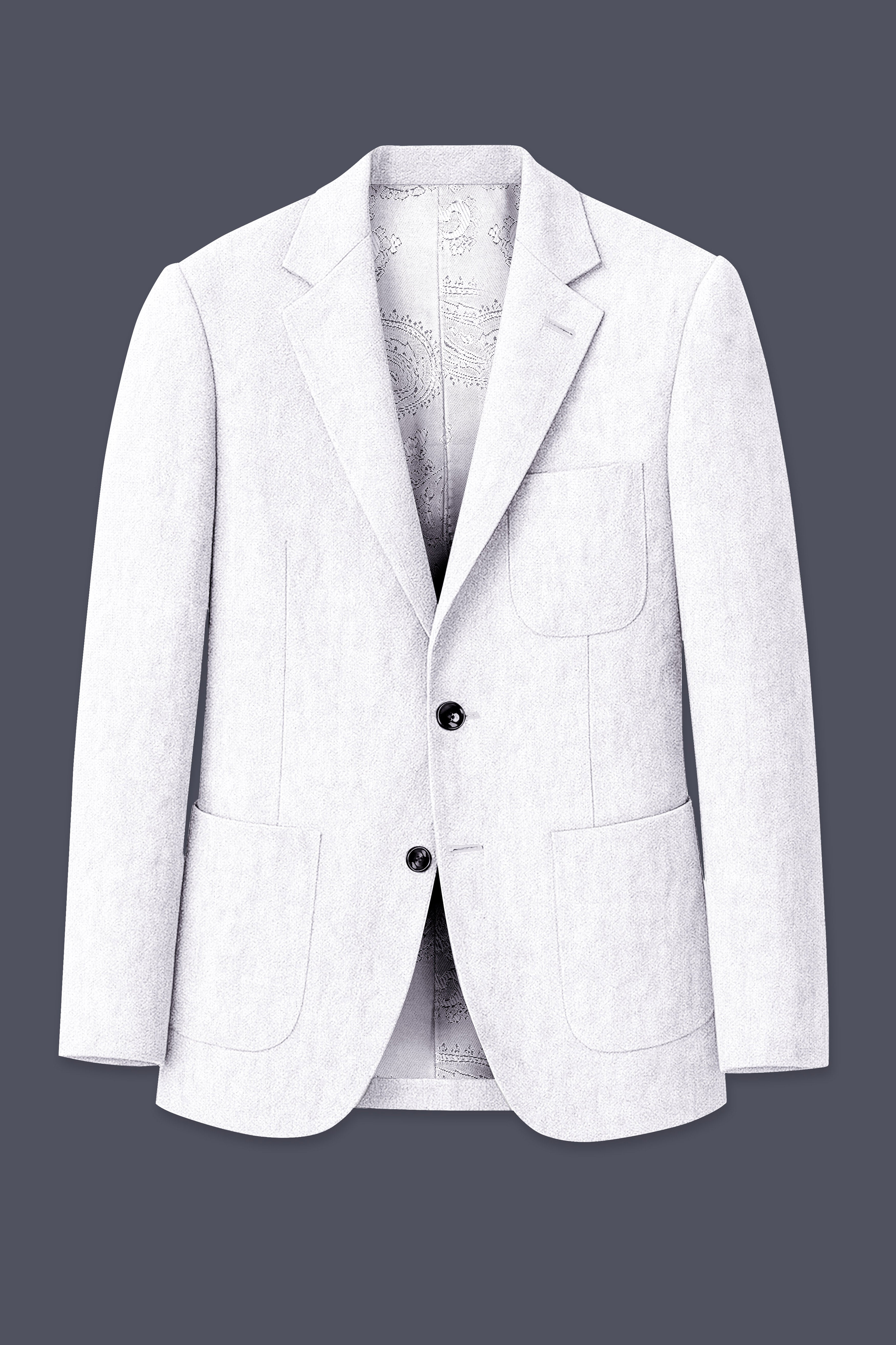 Alvesso-Bright White Luxurious Linen Single Breasted Stretchable traveler Suit