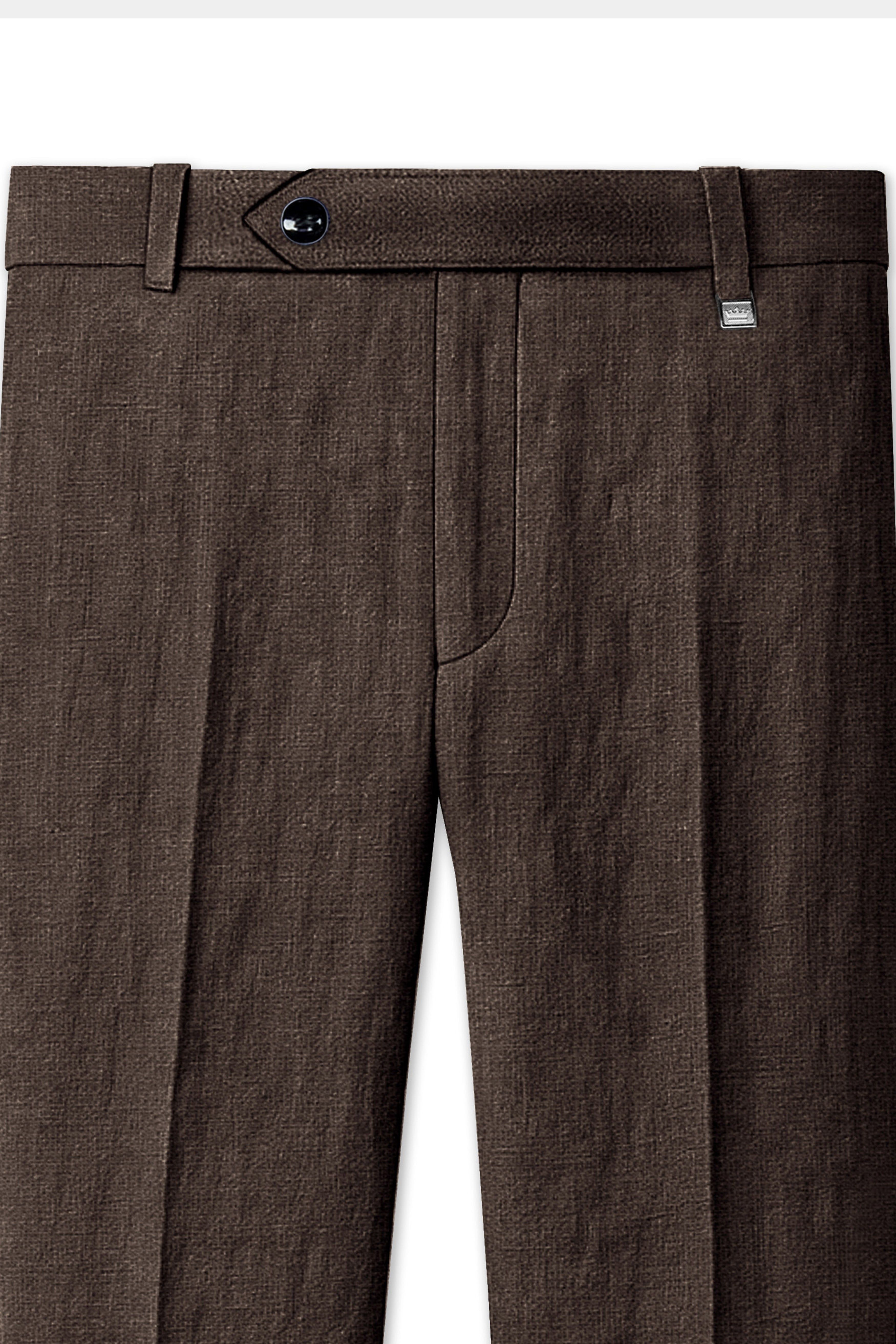 Terravo-Bistre Brown Luxurious Linen Single Breasted Sports Suit