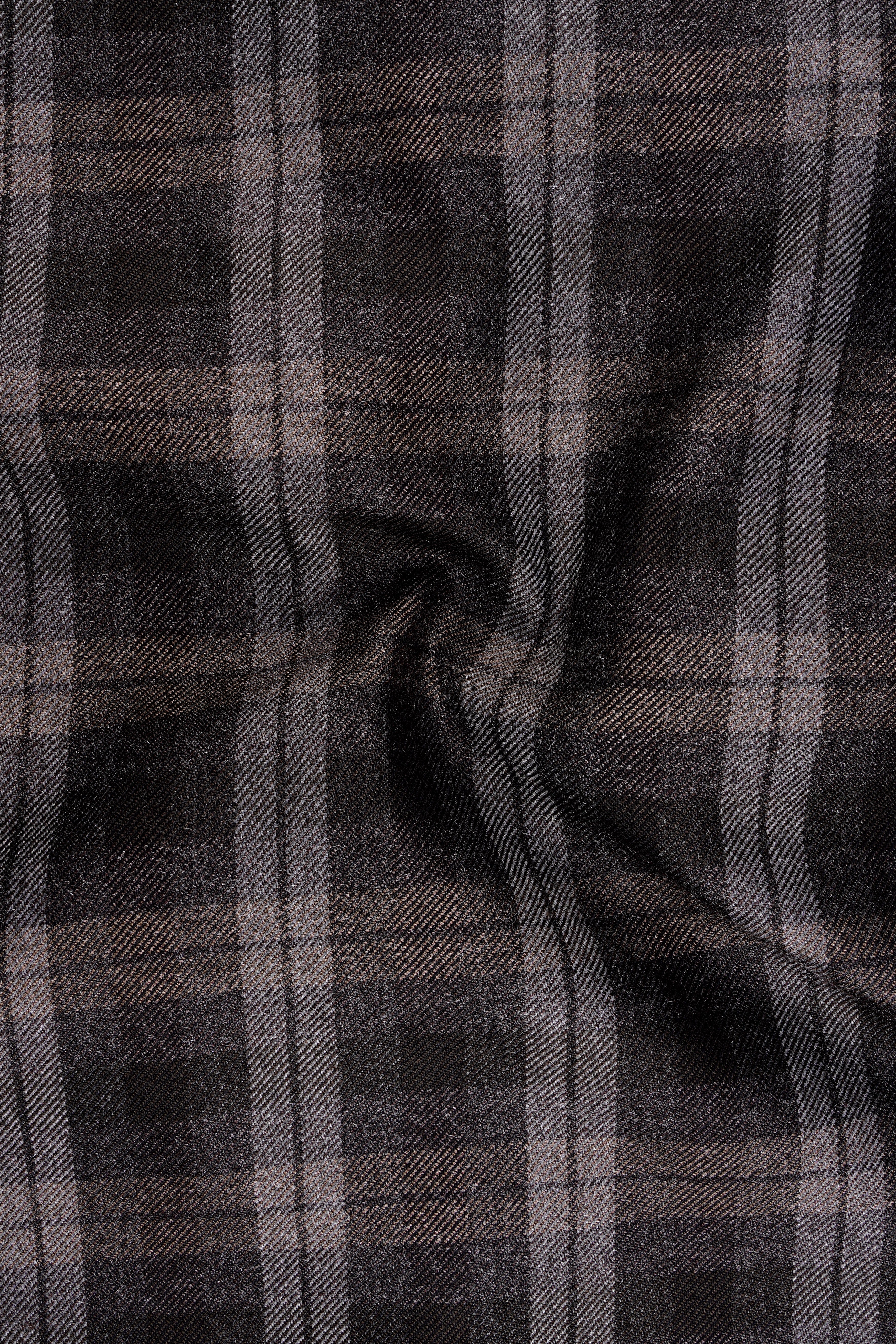 Emporo-Tundora Brown And Emperor Plaid Tweed Double Breasted Suit