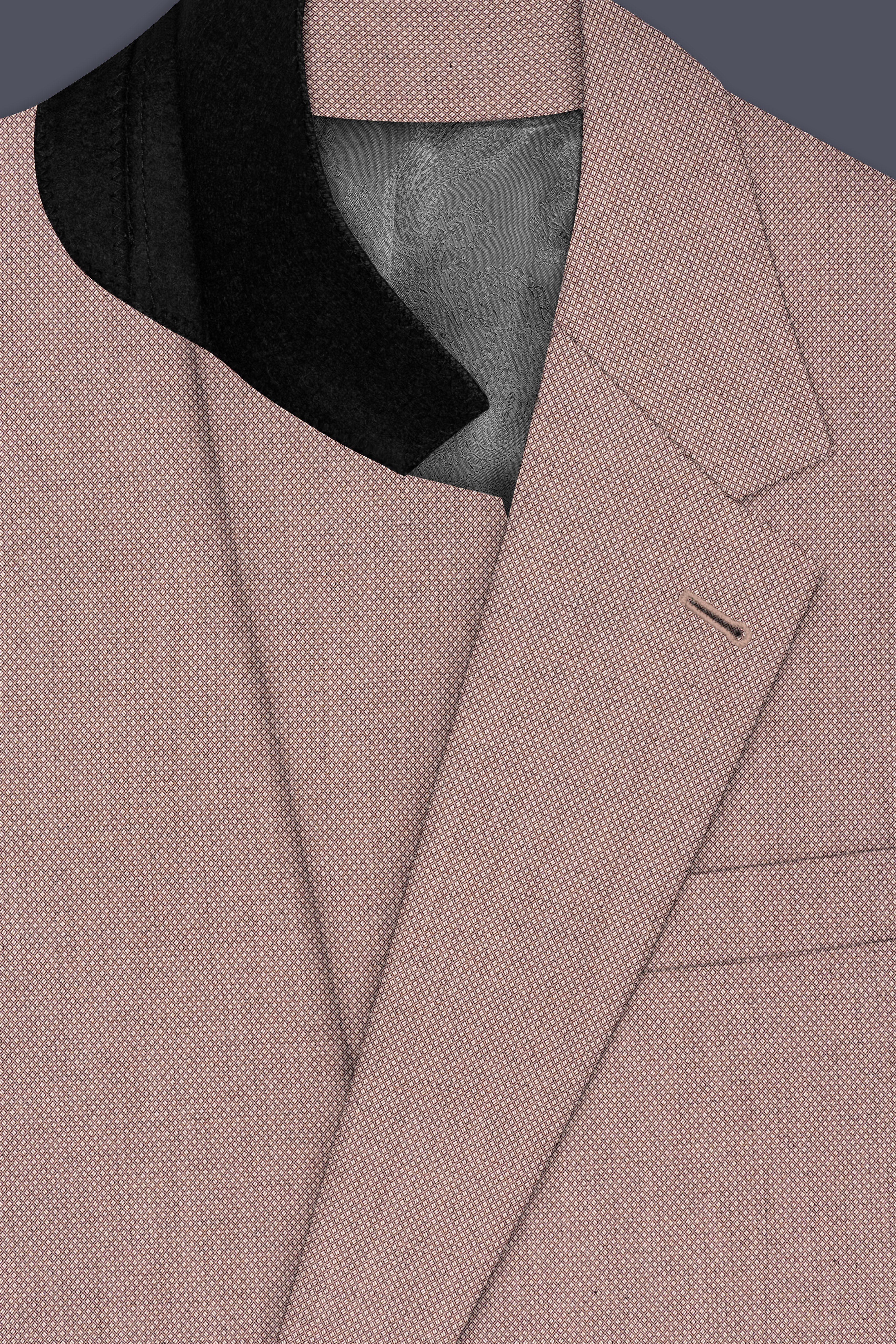 Velbrun-Zorba Brown Textured Wool Rich Single Breasted Suit