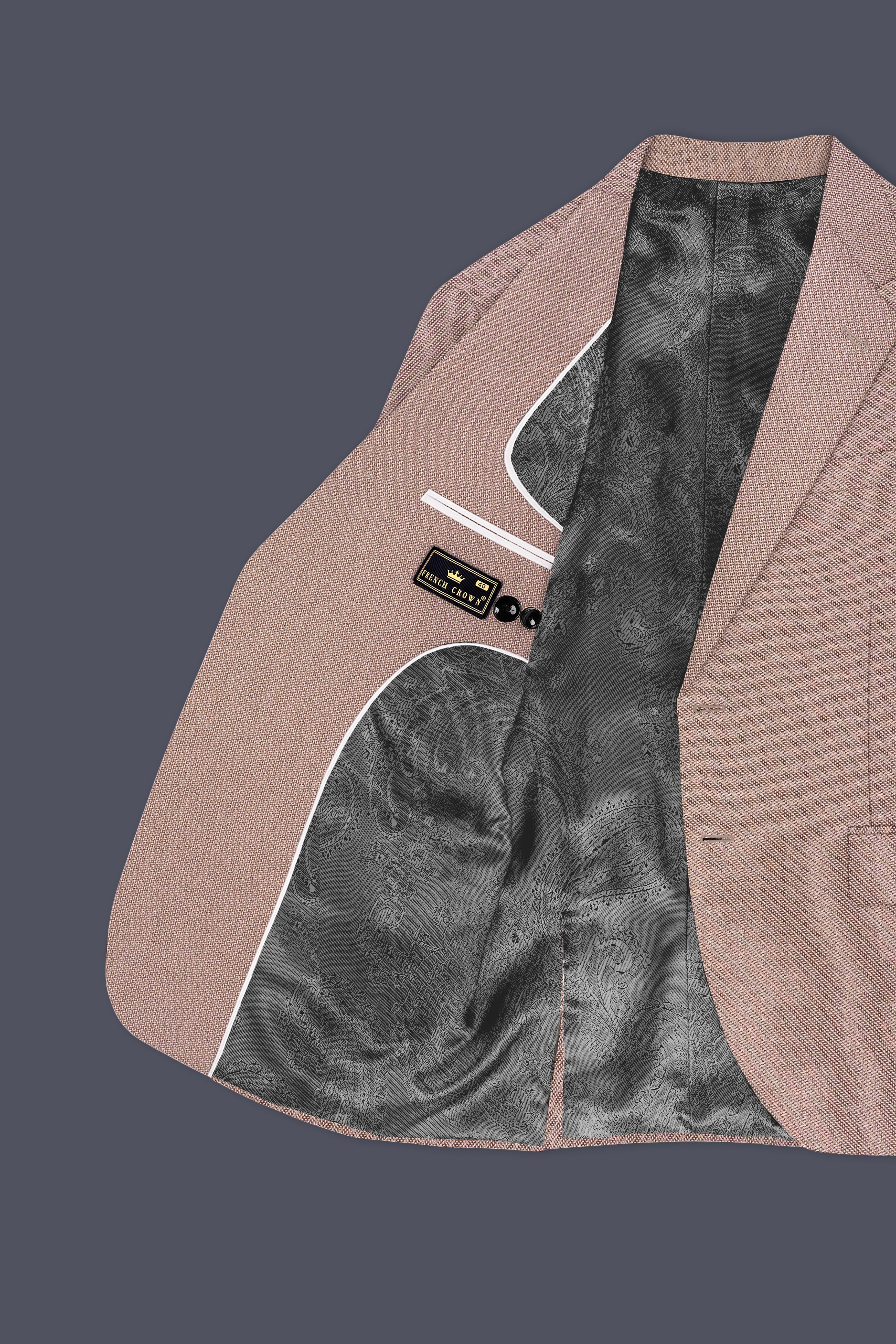 Velbrun-Zorba Brown Textured Wool Rich Single Breasted Suit