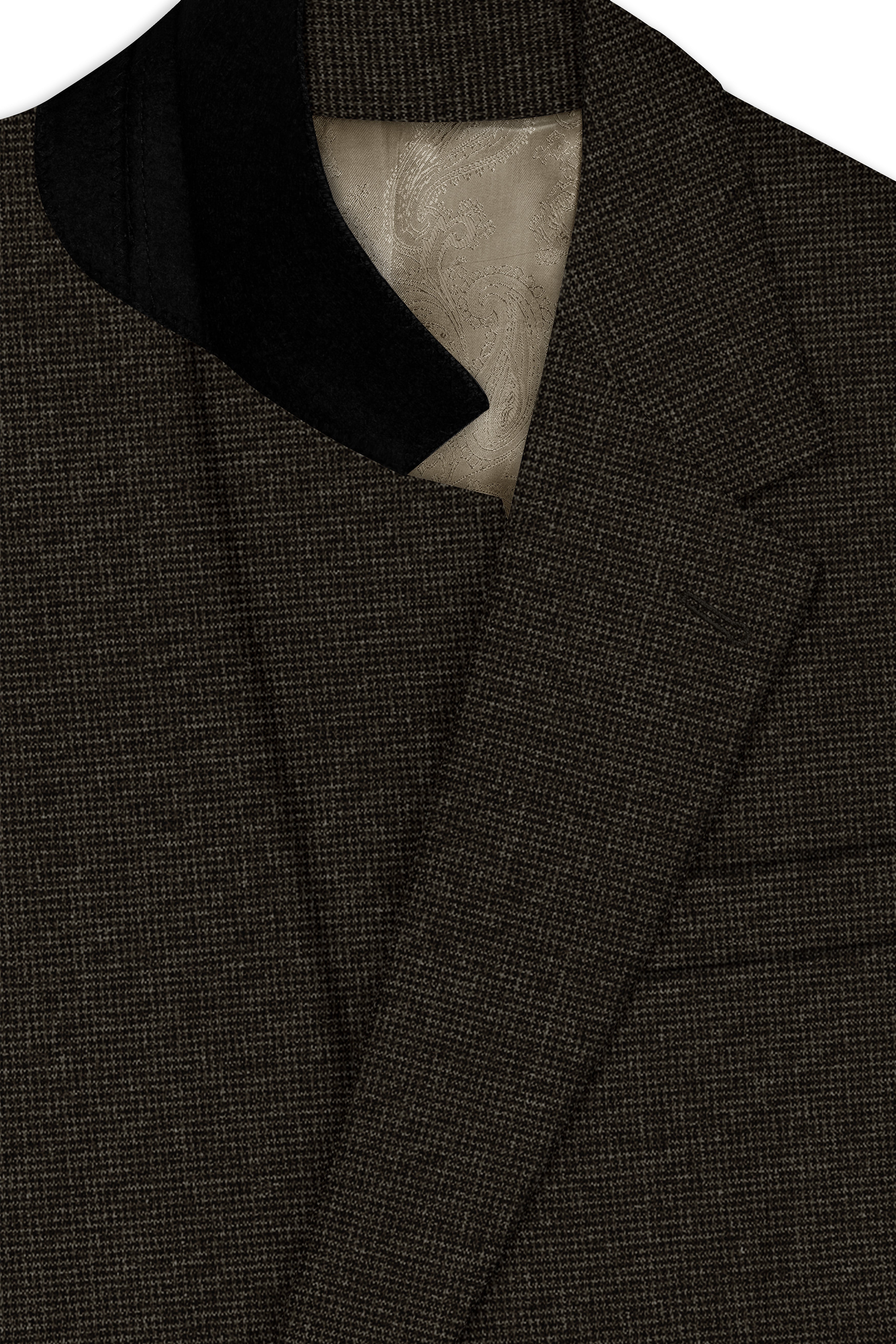 Bistrano-Acadia Brown Textured Wool Rich Single Breasted Suit