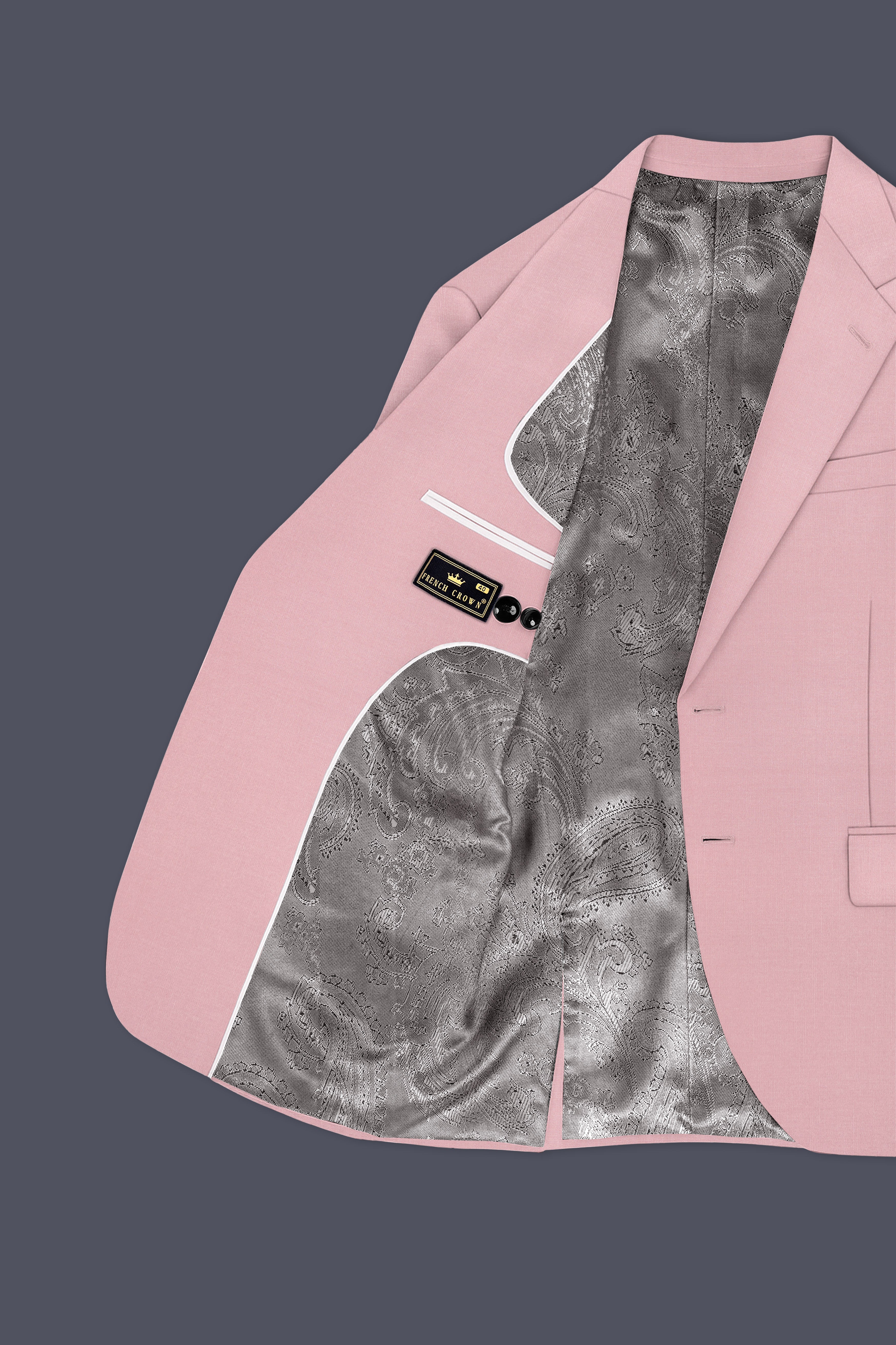 Aurerosa-Rose Pink Wool Rich Single Breasted Suit