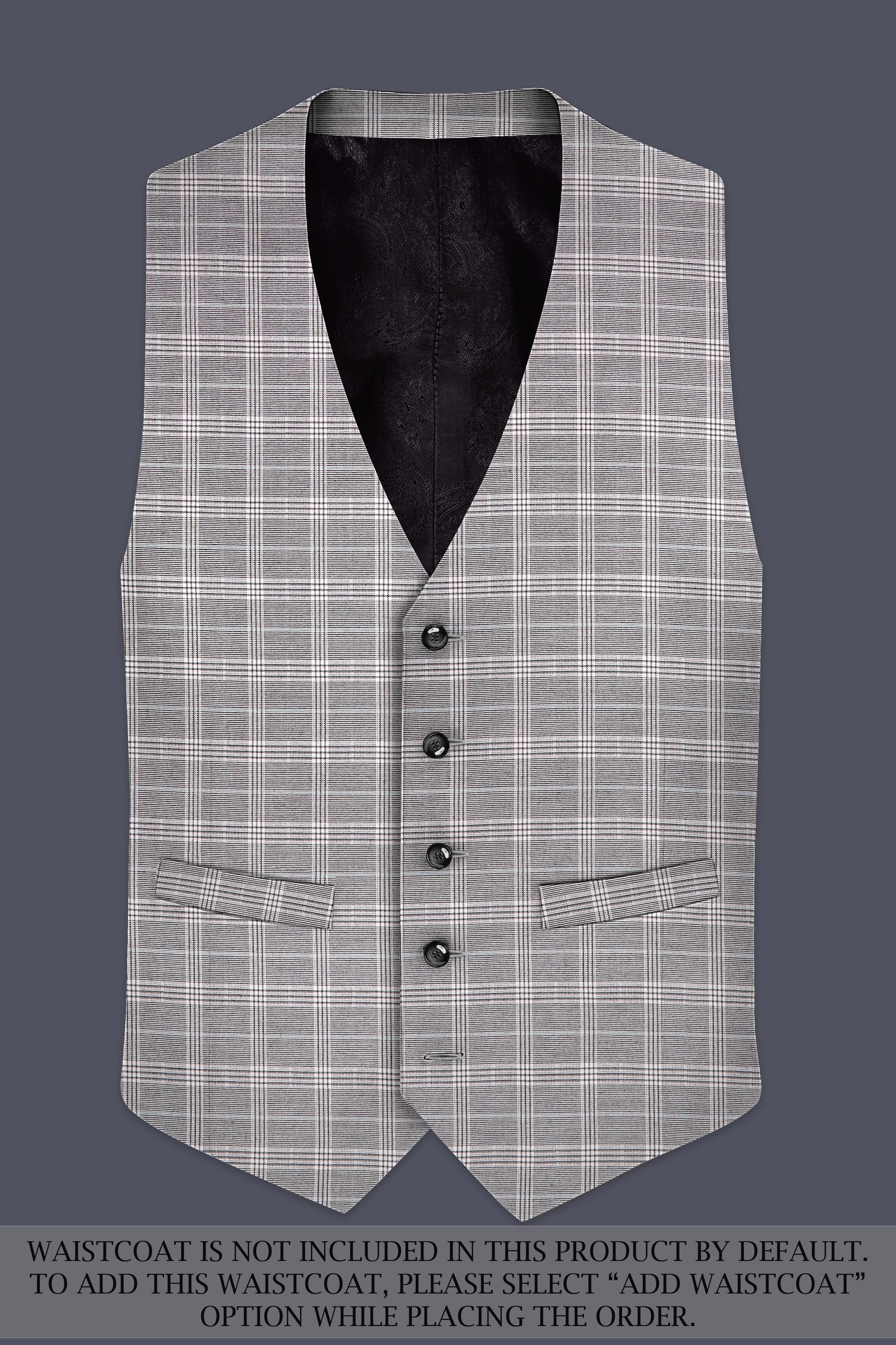 Noblero-Nobel Gray Plaid Wool Rich Single Breasted Suit