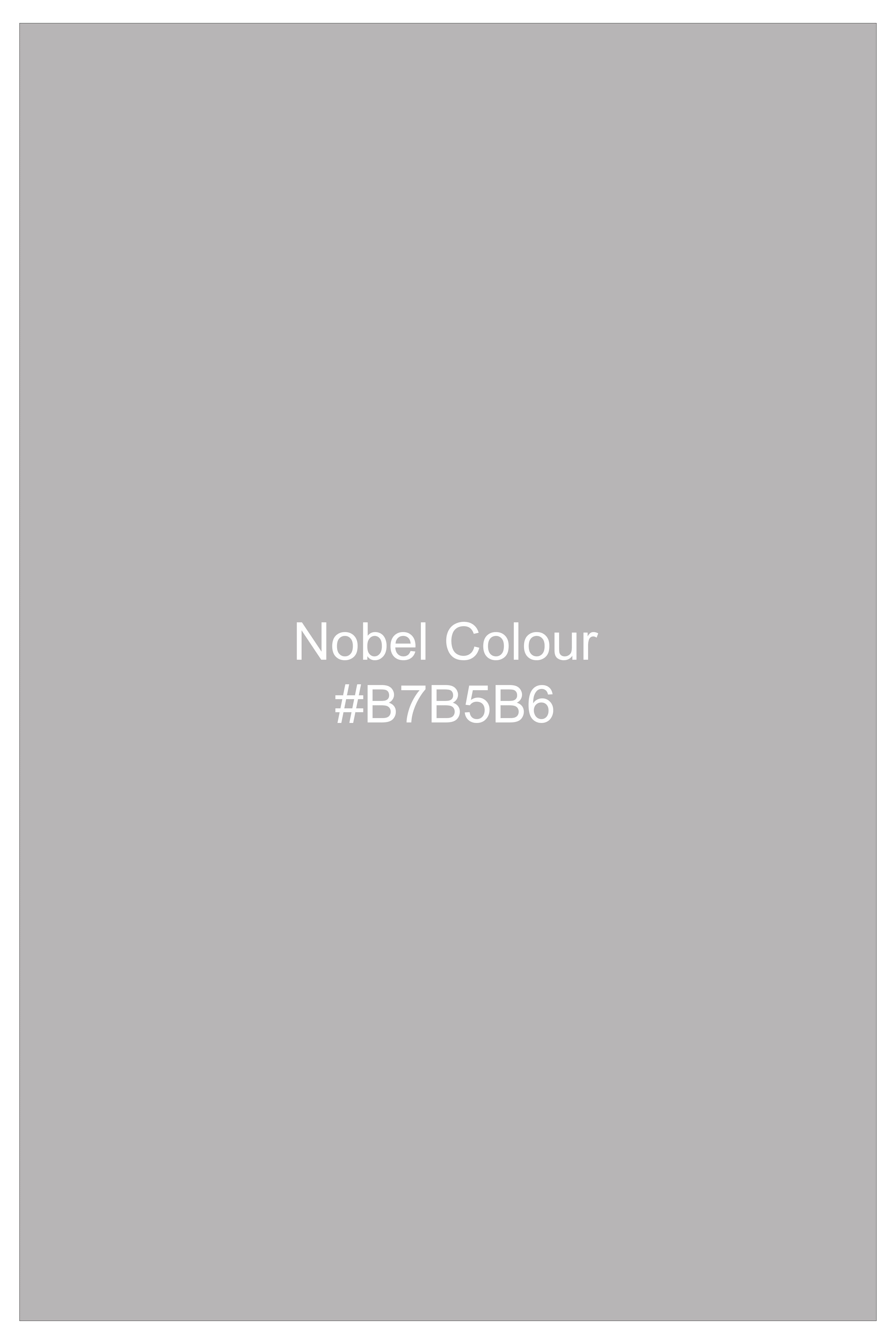 Noblero-Nobel Gray Plaid Wool Rich Single Breasted Suit