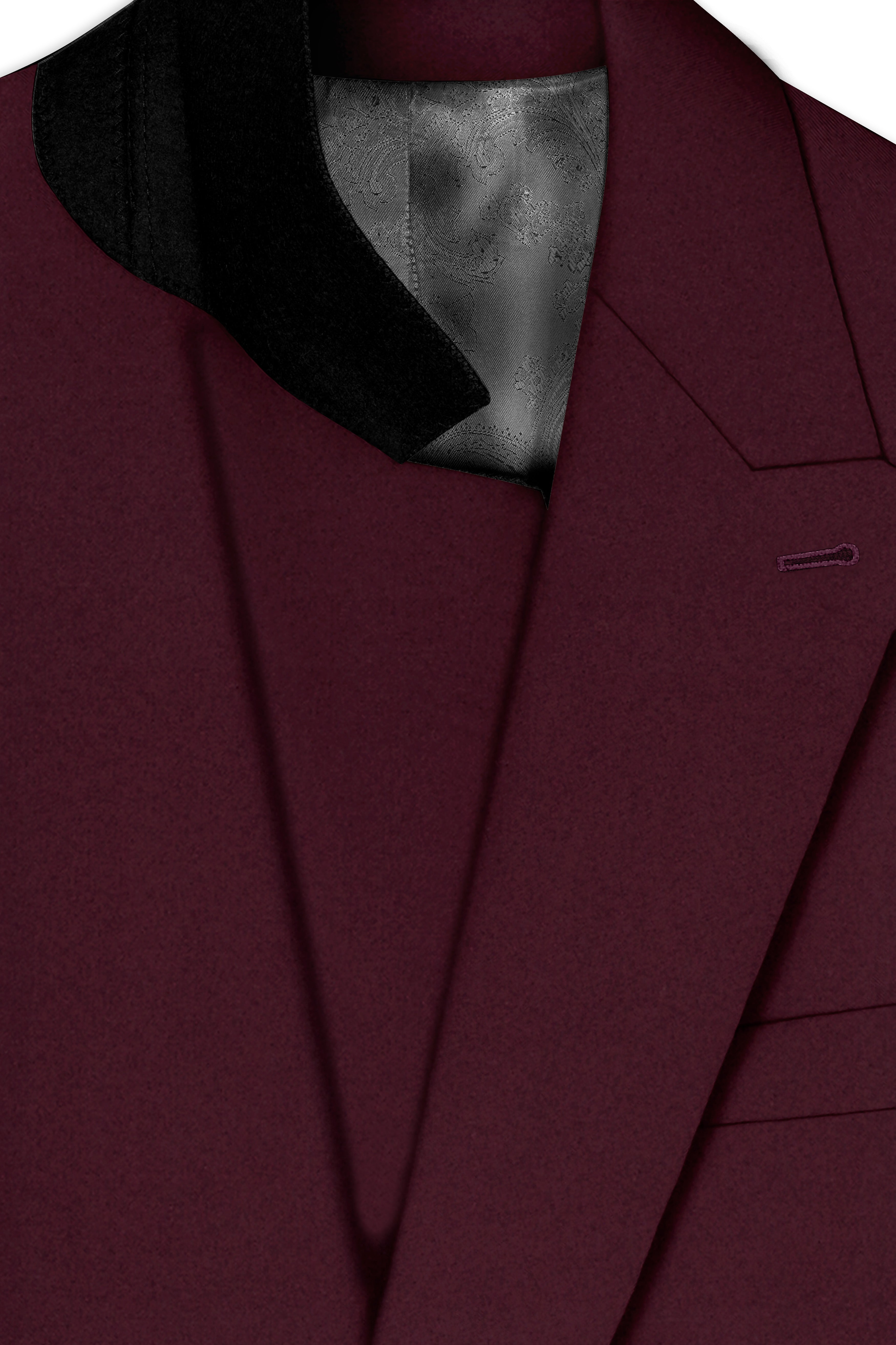 Flexmaro-Korean Crater Maroon 4-Way Stretch Wool Rich Double Breasted Suit
