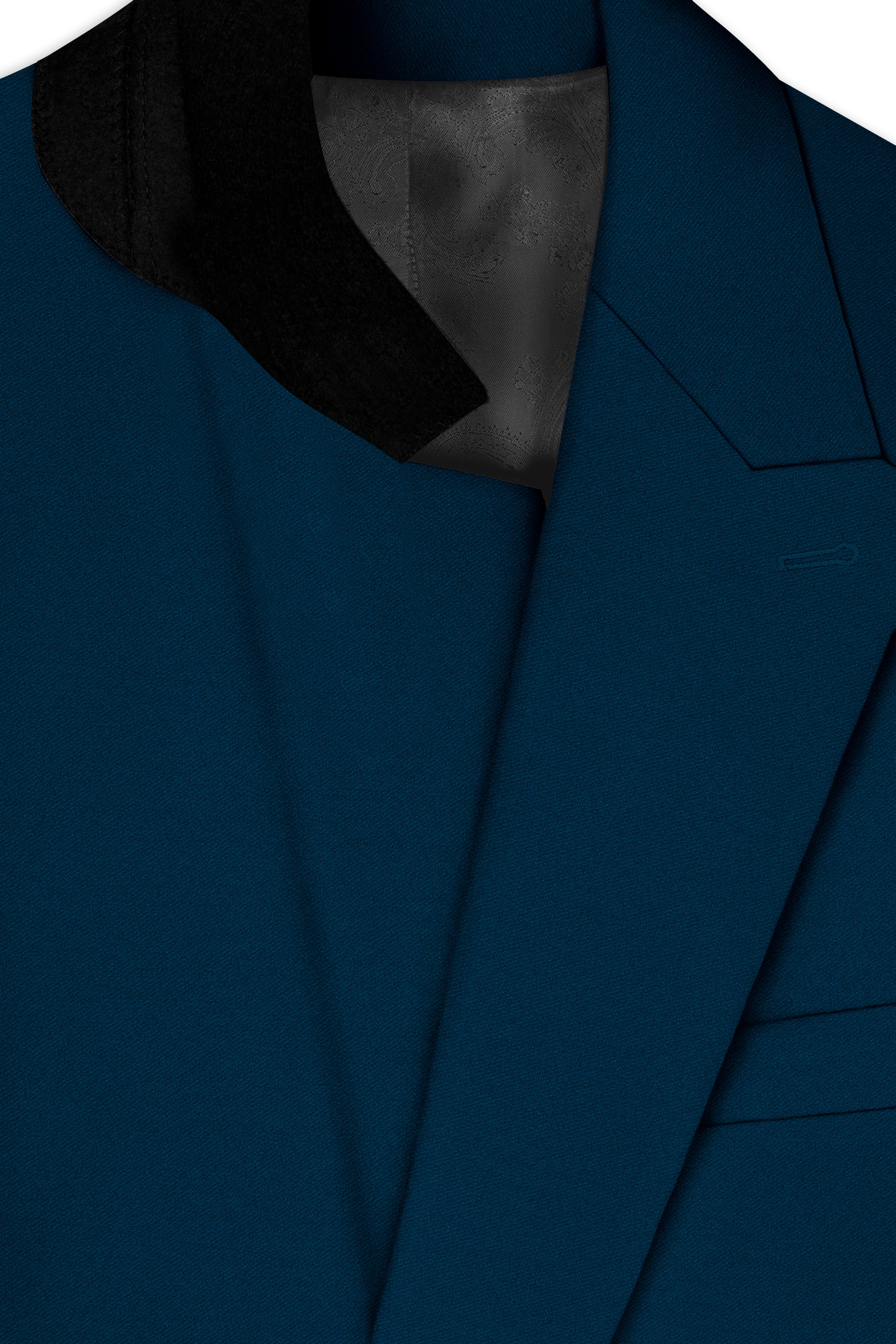 Aureblu-Korean Prussian Blue 4-Way Stretch Wool Rich Double Breasted Suit