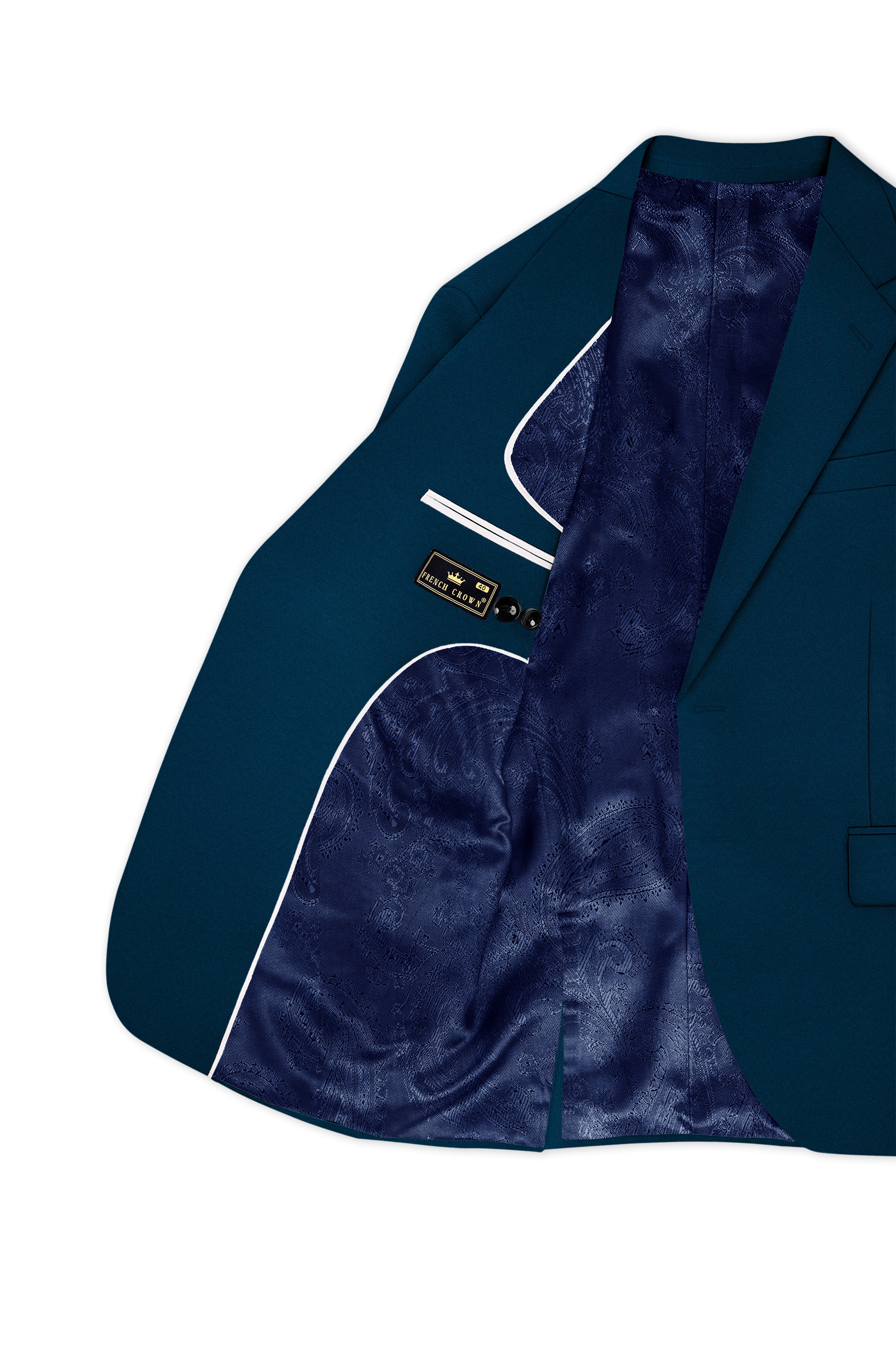 Aureblu-Korean Prussian Blue 4-Way Stretch Wool Rich Single Breasted Suit