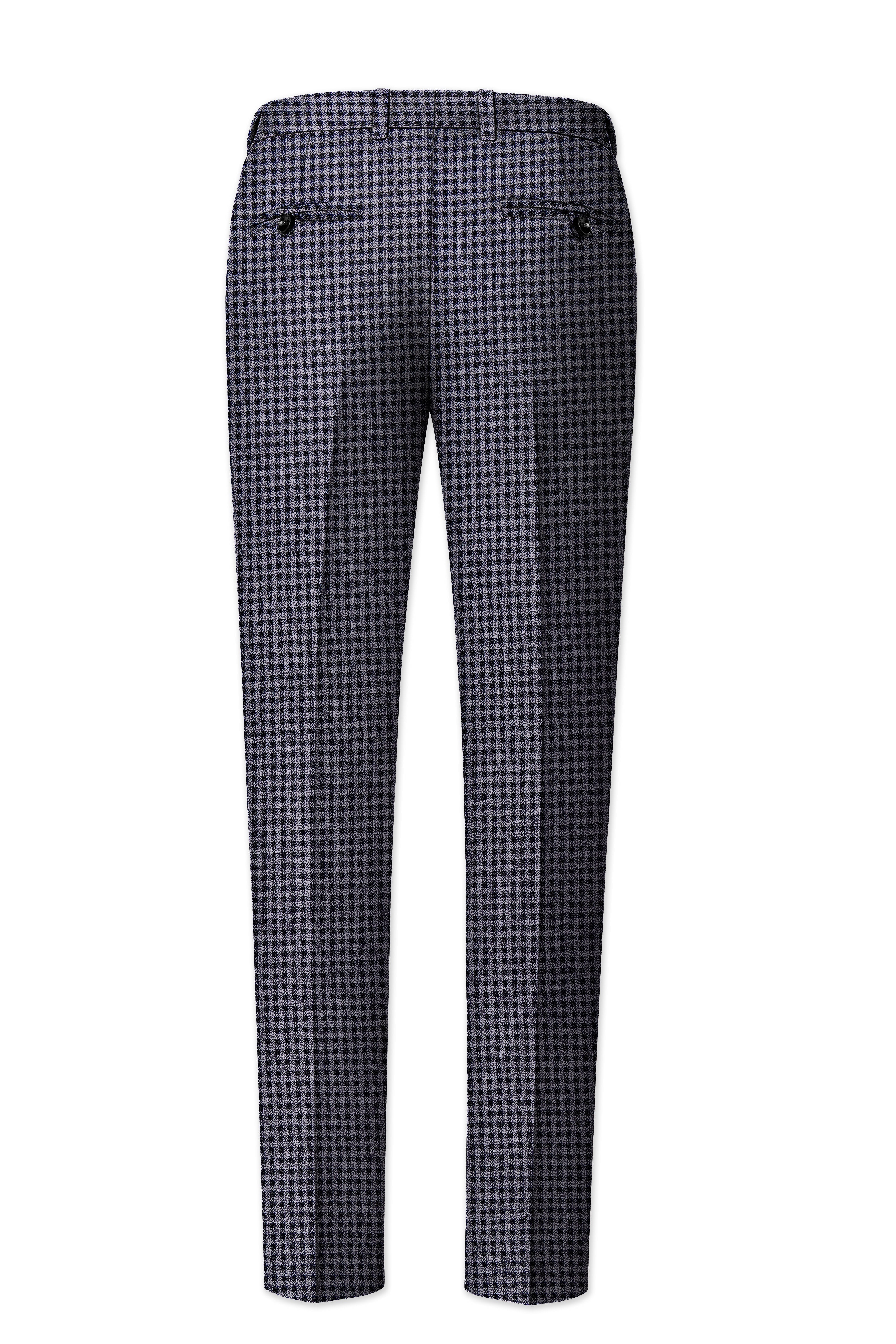 Zenith-Mirage Blue And venus Gray Gingham Plaid Tweed Single Breasted Sports Suit