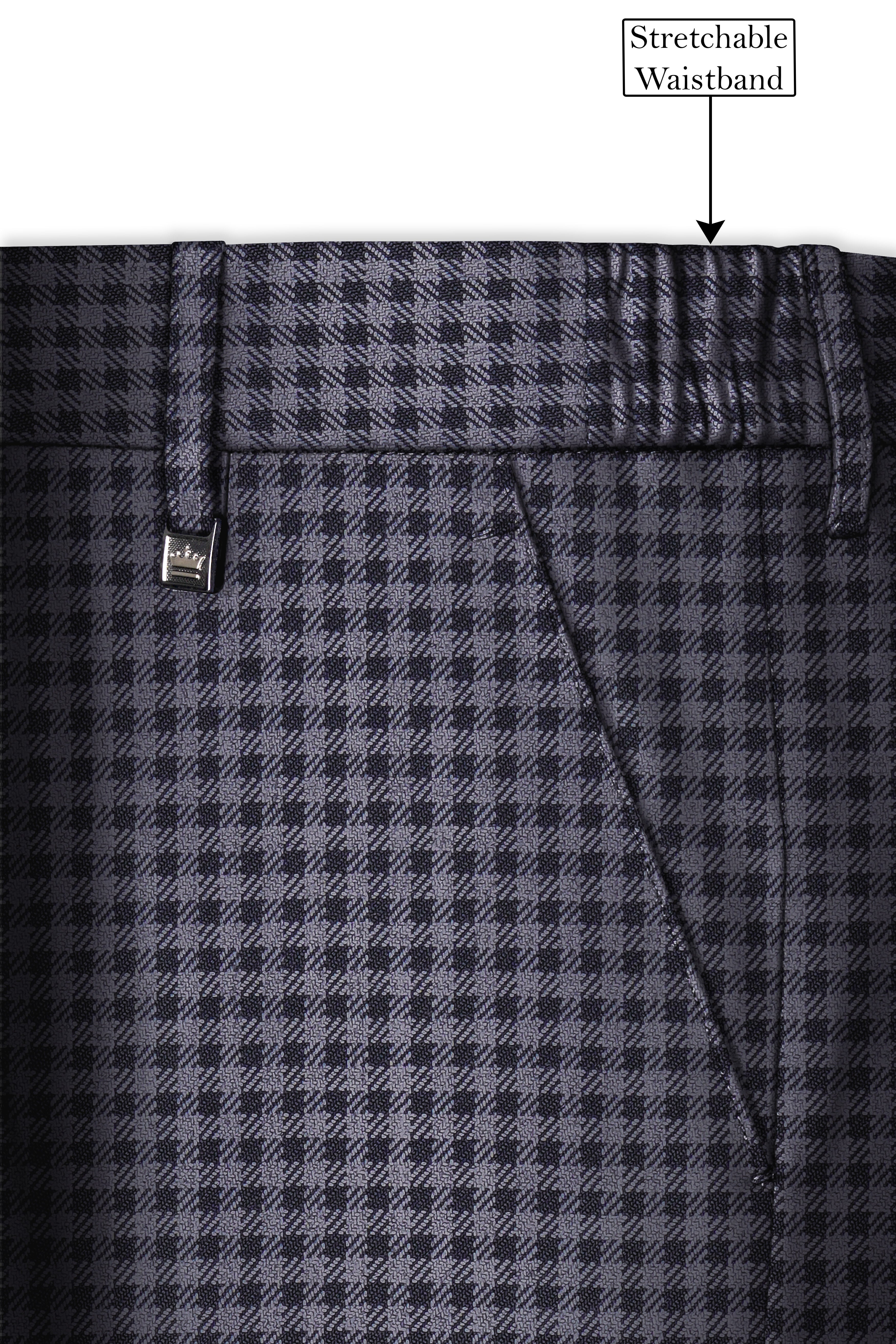 Zenith-Mirage Blue And venus Gray Gingham Plaid Tweed Single Breasted Sports Suit