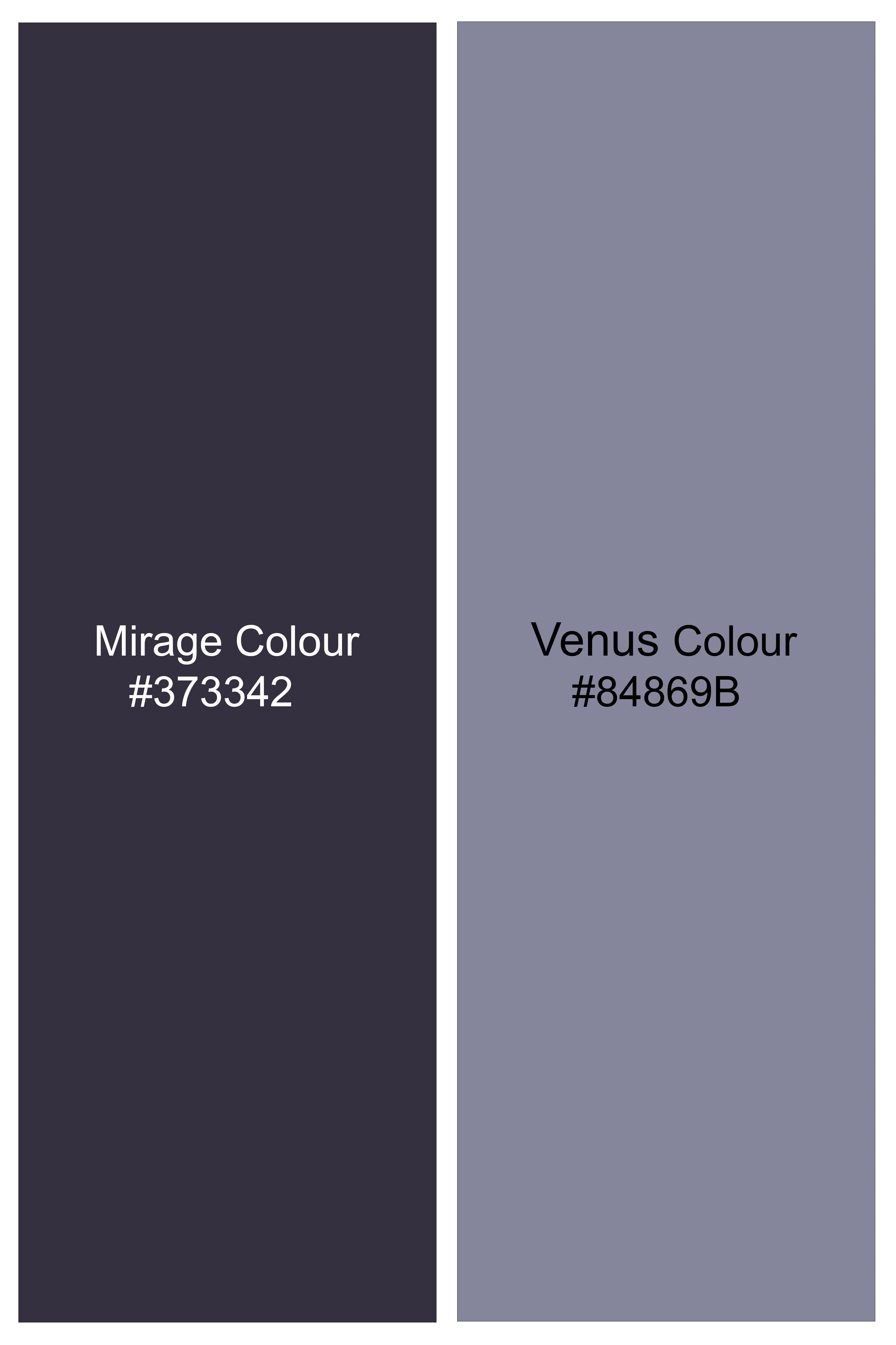 Zenith-Mirage Blue And venus Gray Gingham Plaid Tweed Single Breasted Sports Suit