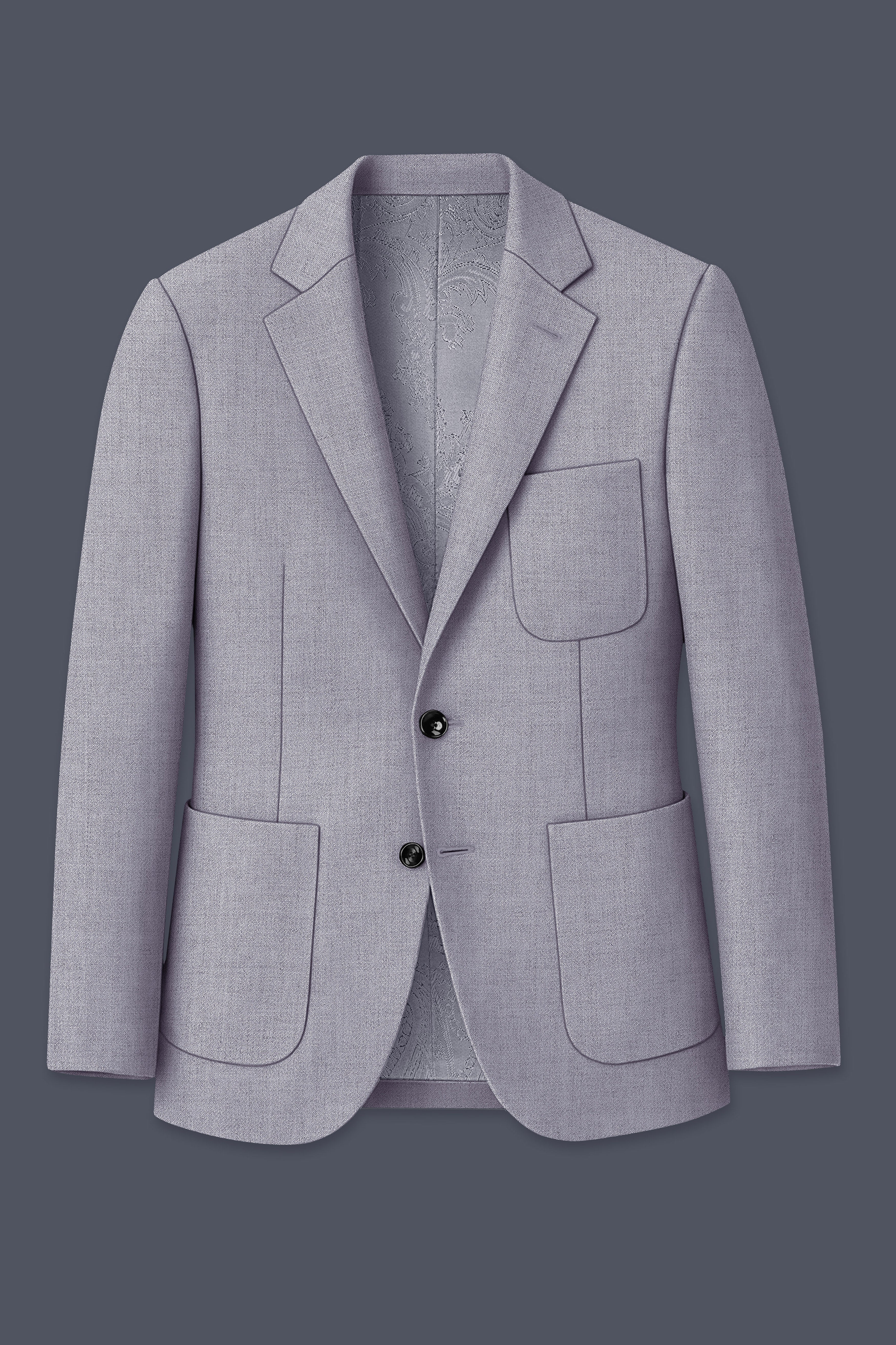 Alpine-Mountain Mist Gray Textured Tweed Single Breasted Sports Suit