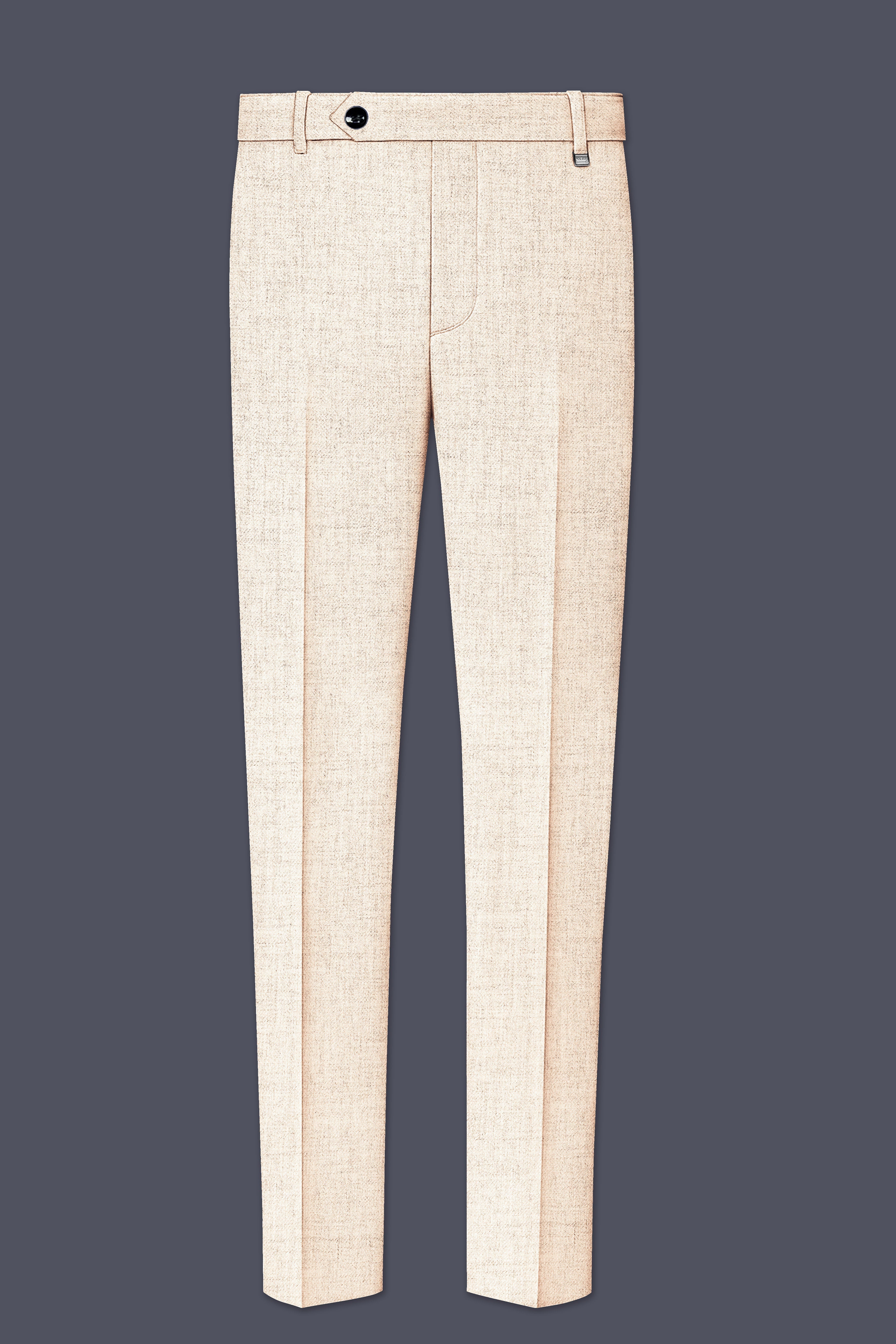 Velour-Derby Cream Textured Tweed Single Breasted Sports Suit