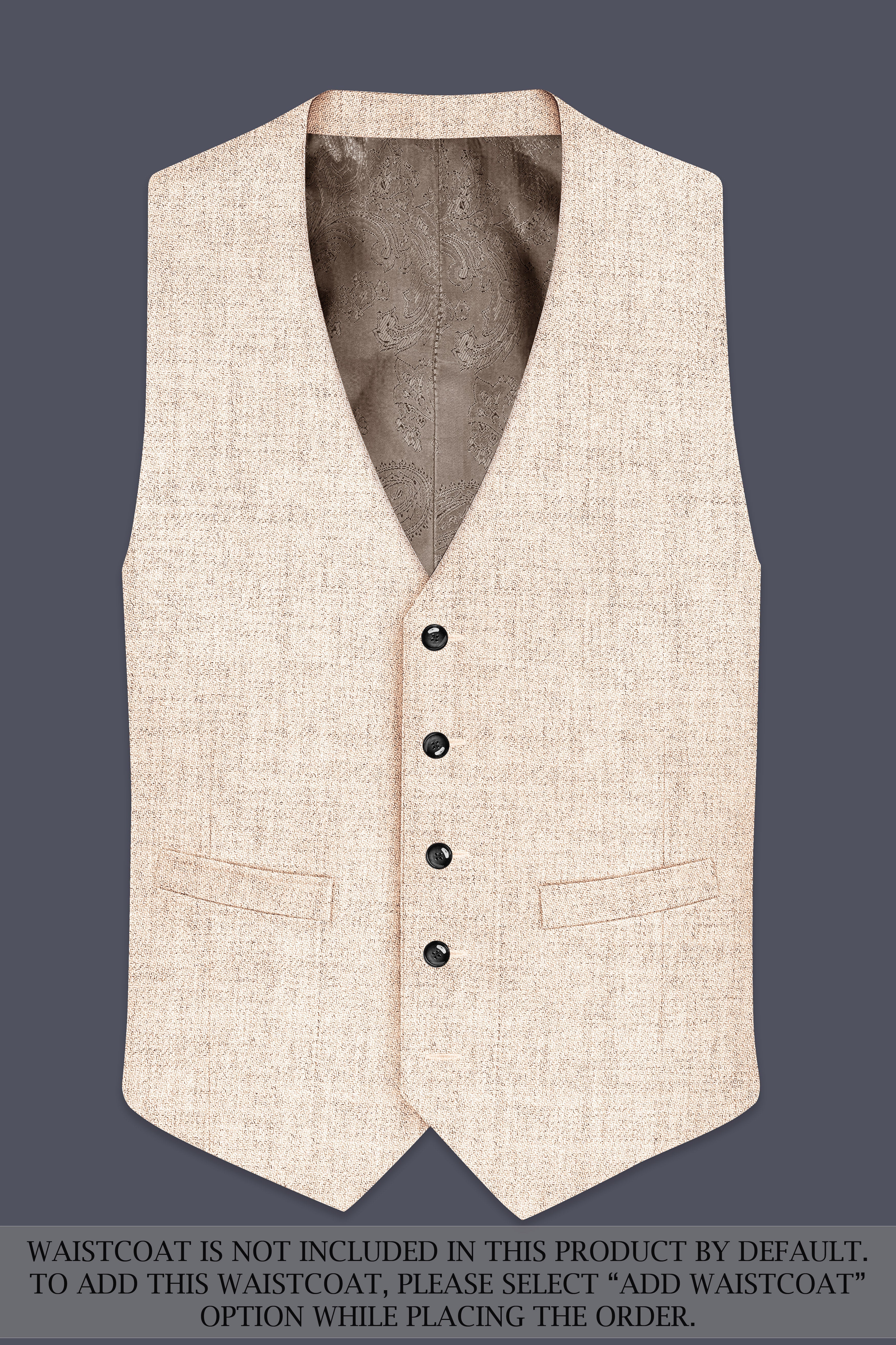 Velour-Derby Cream Textured Tweed Single Breasted Sports Suit
