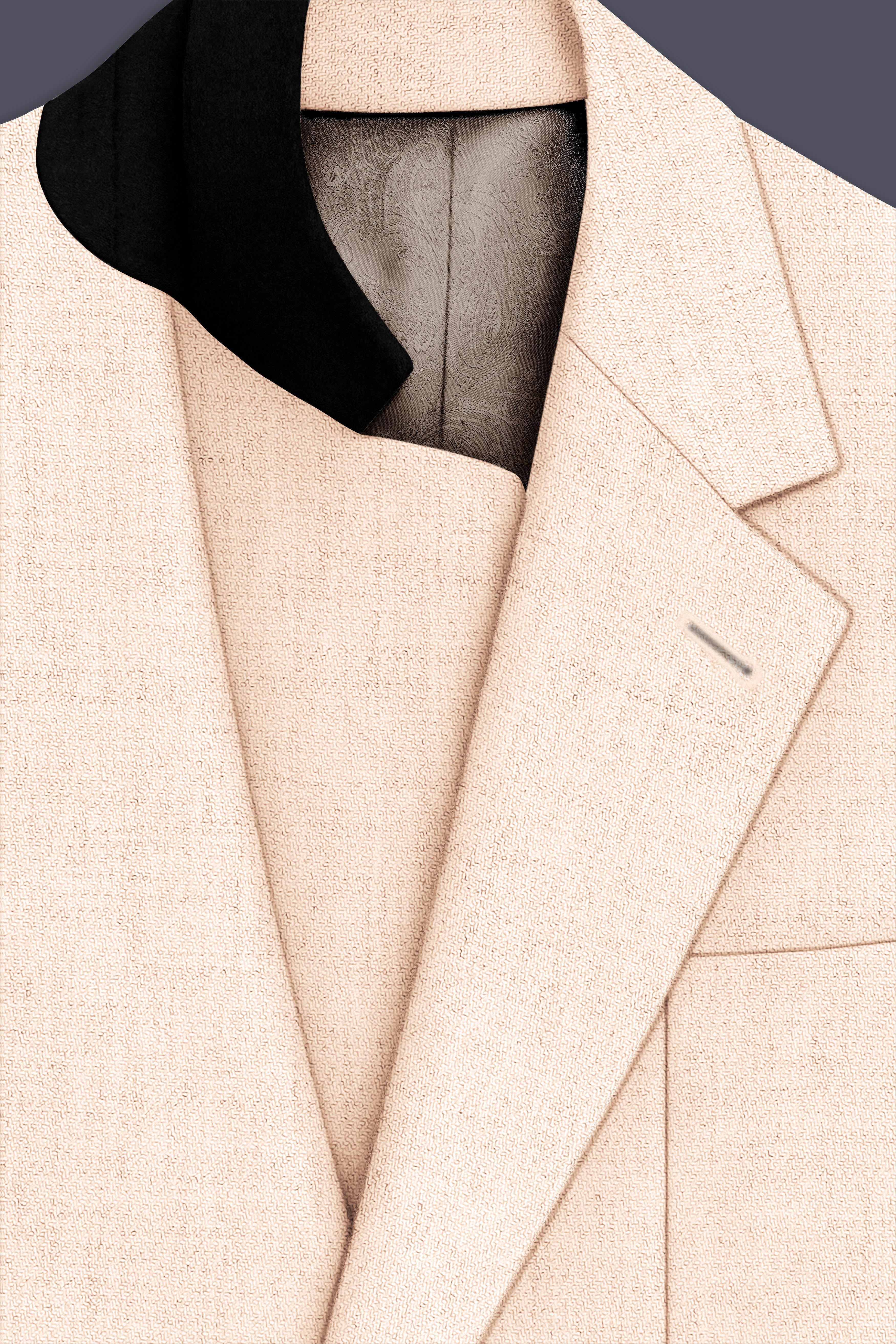 Velour-Derby Cream Textured Tweed Single Breasted Sports Suit