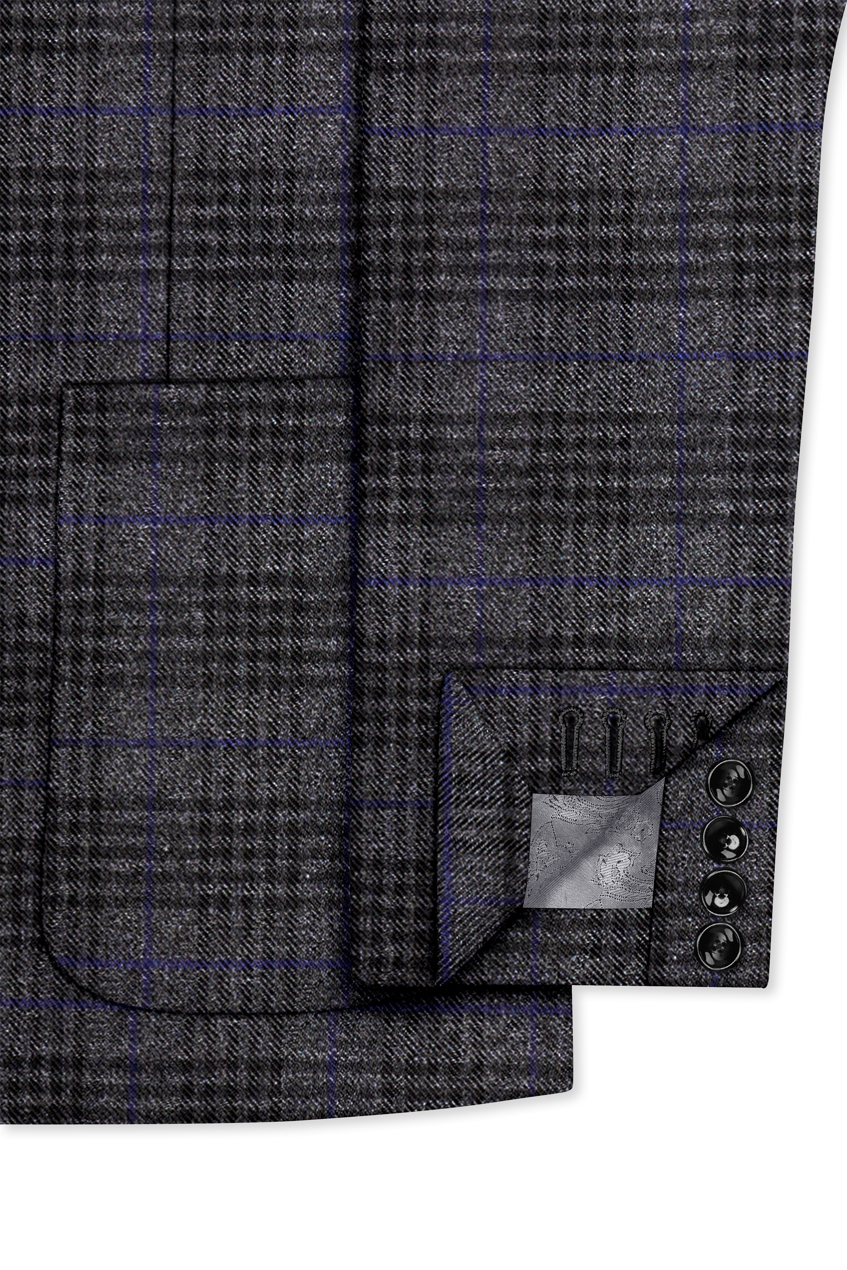 Cinerro-Shark Gray Plaid Tweed Single Breasted Sports Suit