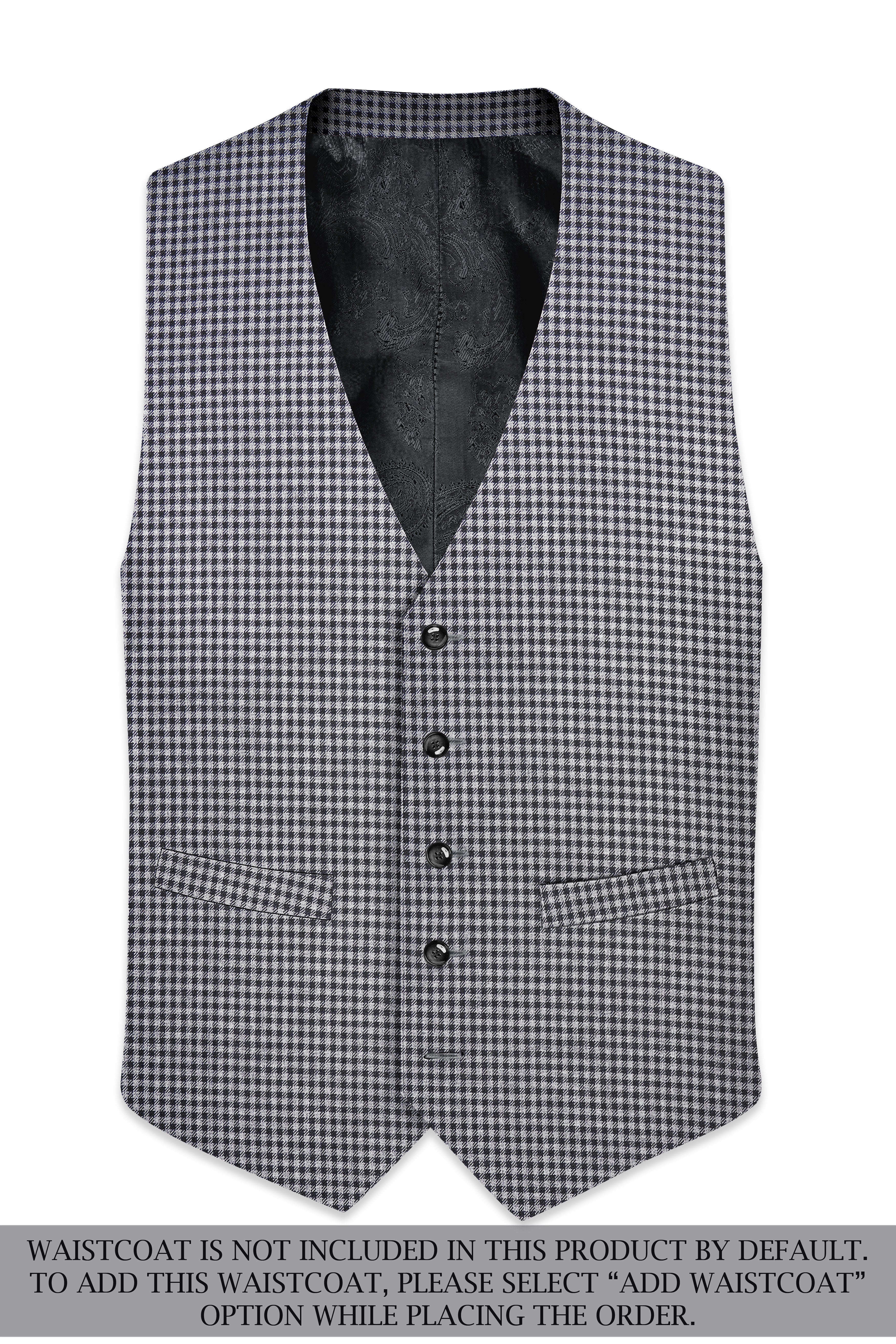 Graphite-Metallic Gray And Tuatara Gingham Plaid Tweed Single Breasted Sports Suit