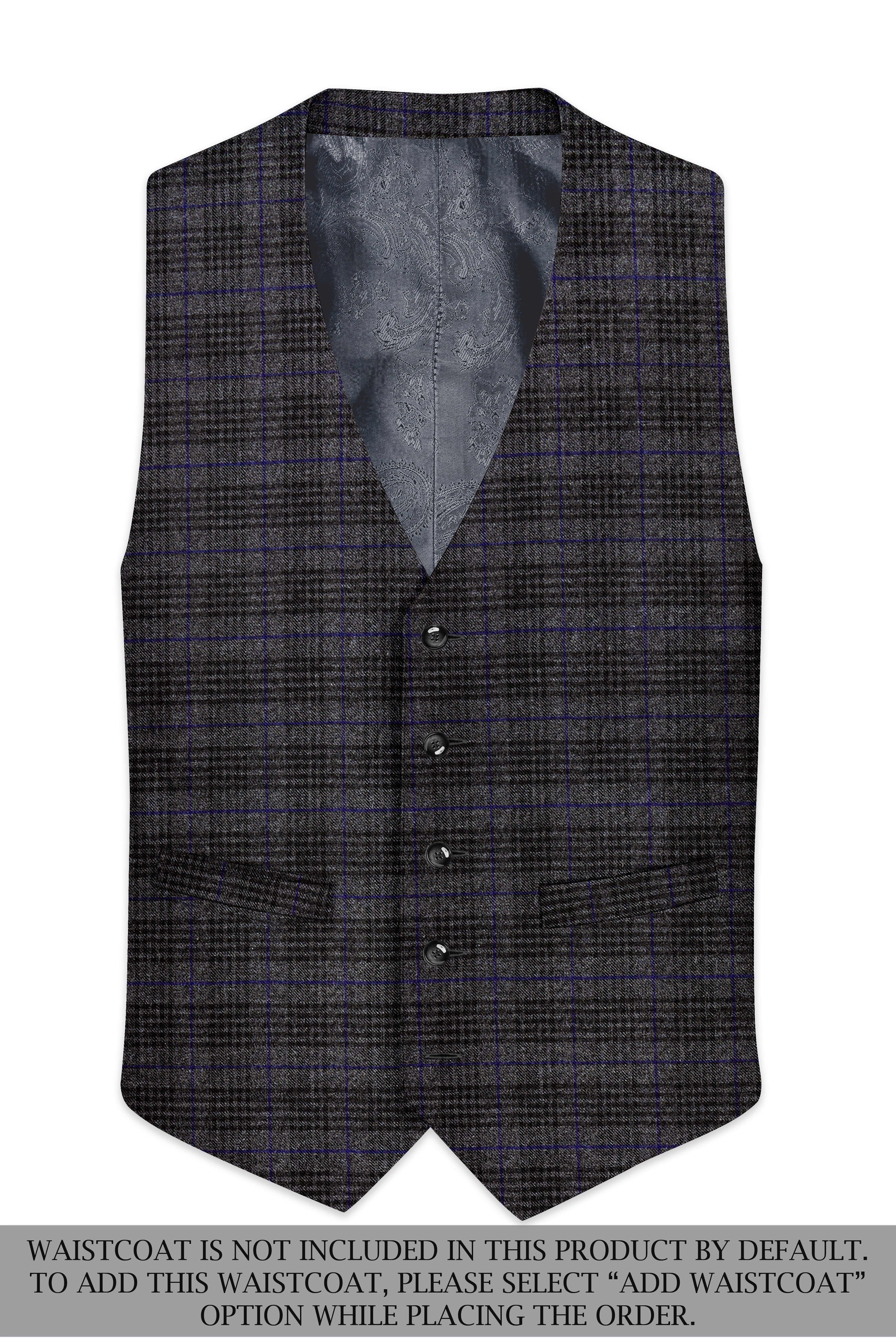 Cinerro-Shark Gray Plaid Tweed Double Breasted Suit