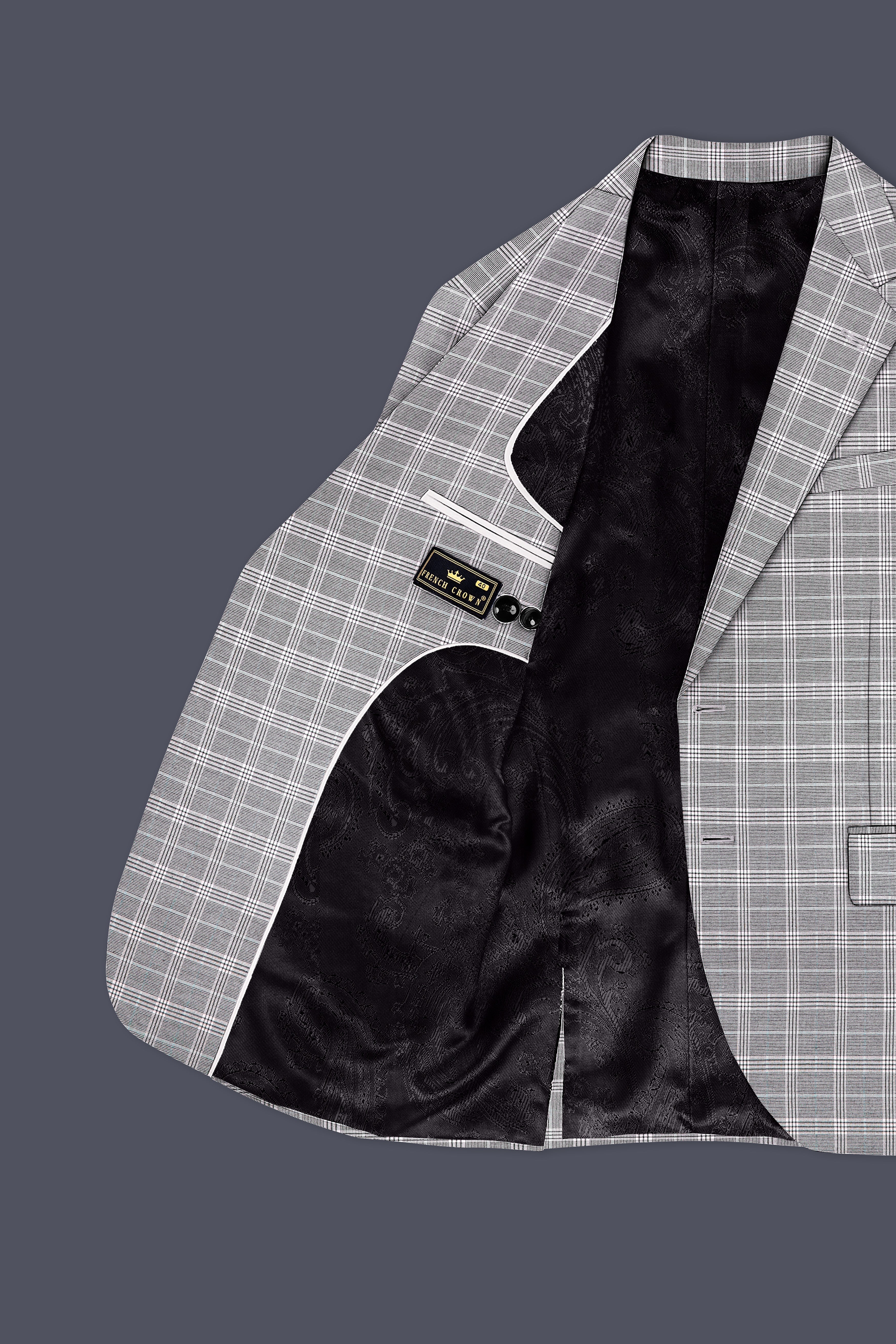 Cinerro-Venus Gray Plaid Wool Rich Single Breasted Suit